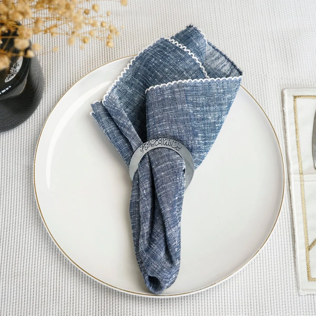Islamic Napkin Holder - Circular Thuluth Bismillah | Muslim Dining Table Decor - Image 6
