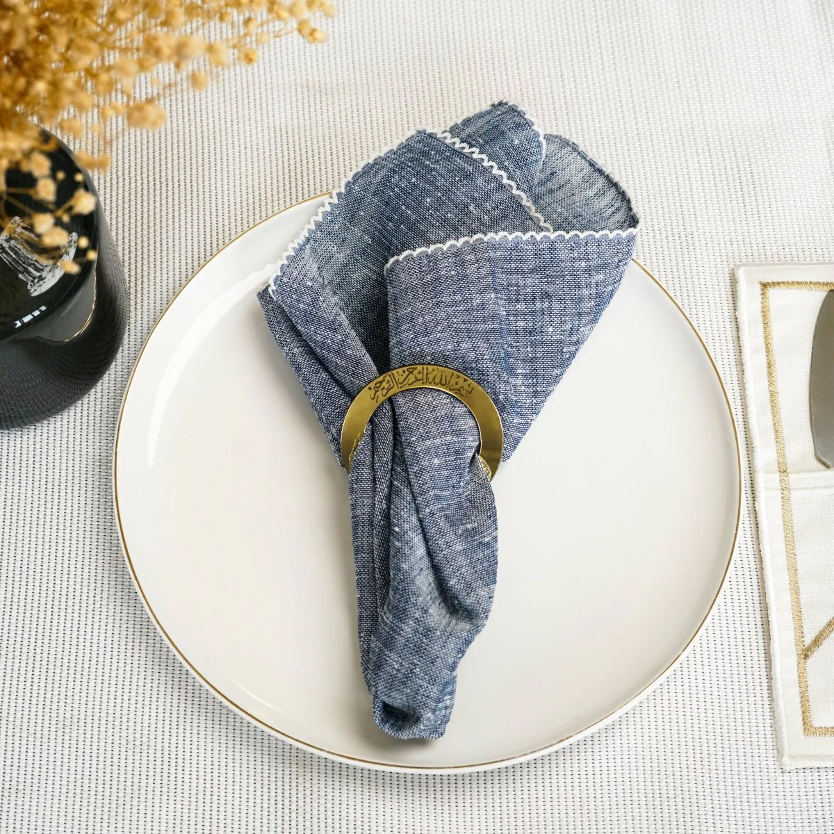 Islamic Napkin Holder - Circular Thuluth Bismillah | Muslim Dining Table Decor - Image 9