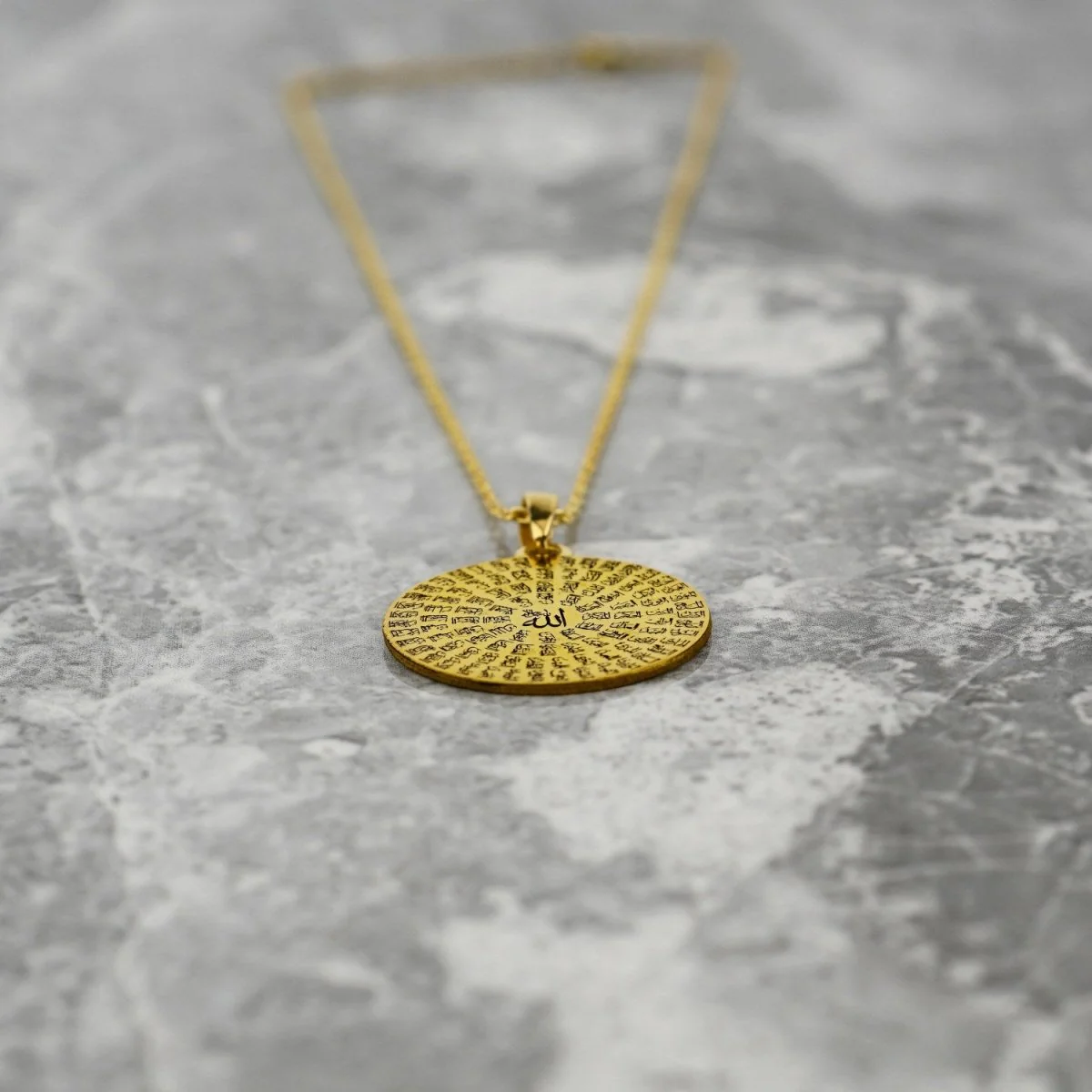 Islamic Necklace - Asma Ul Husna 18K Gold Plated Silver Pendant - Image 7