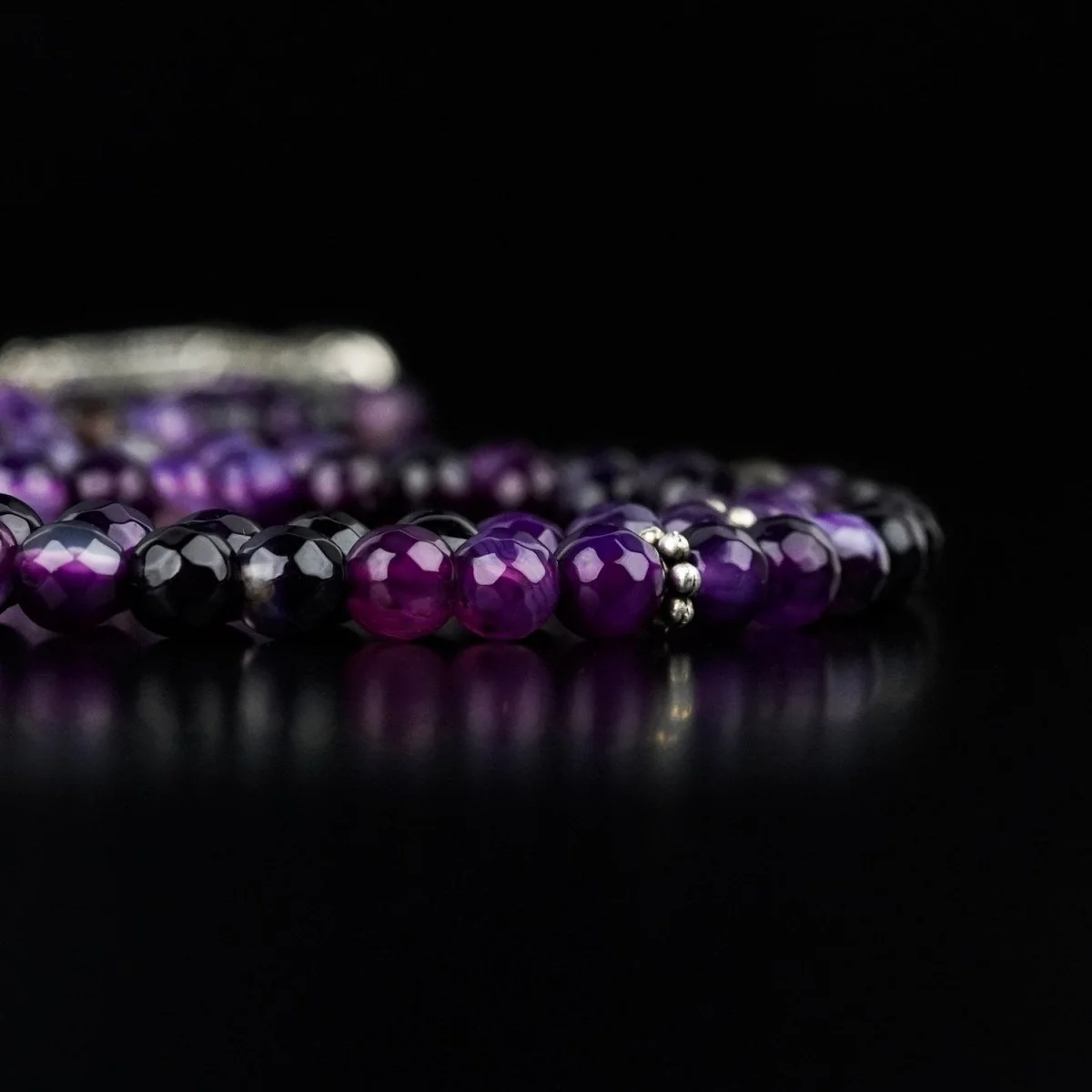 Islamic Prayer Beads-Purple Agate Prayer Beads - Faceted Cut - Image 2