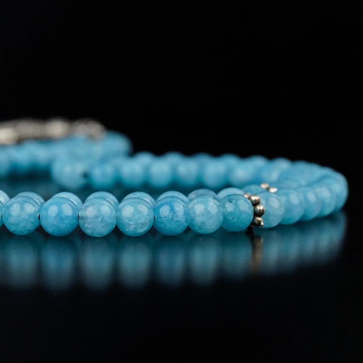 Islamic Rosary | Blue Quartz Beads Prayer Beads - Sphere cut