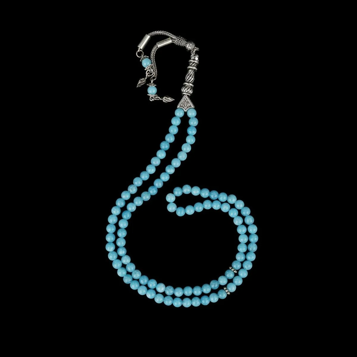 Islamic Rosary | Blue Quartz Beads Prayer Beads - Sphere cut - Image 4