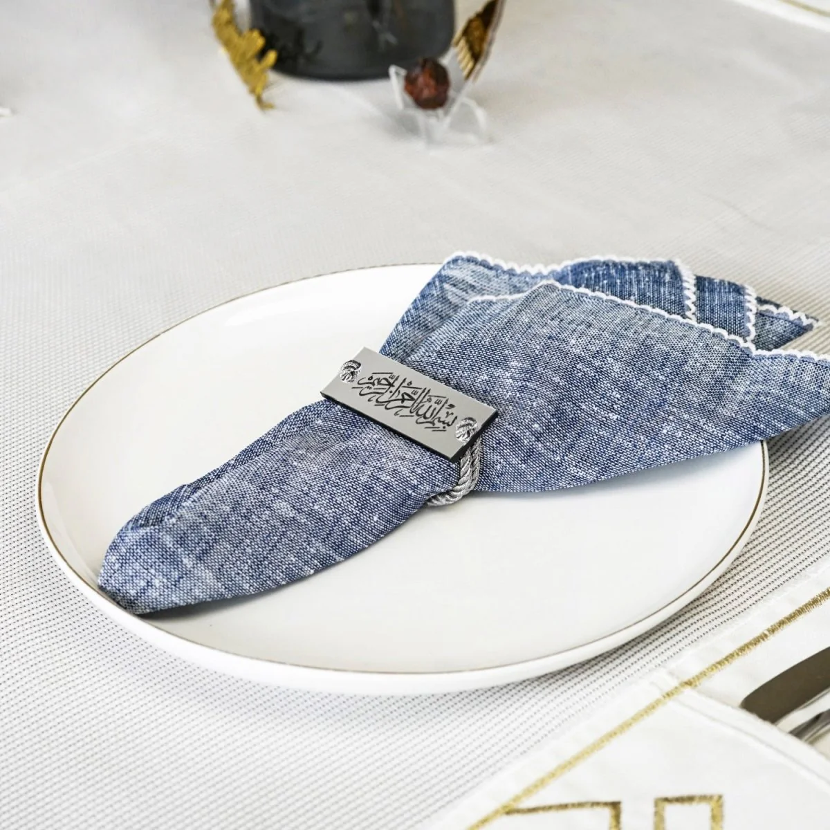 Islamic Table Decor | Thuluth Bismillah Napkin Holder 6-12 Pcs - Image 3