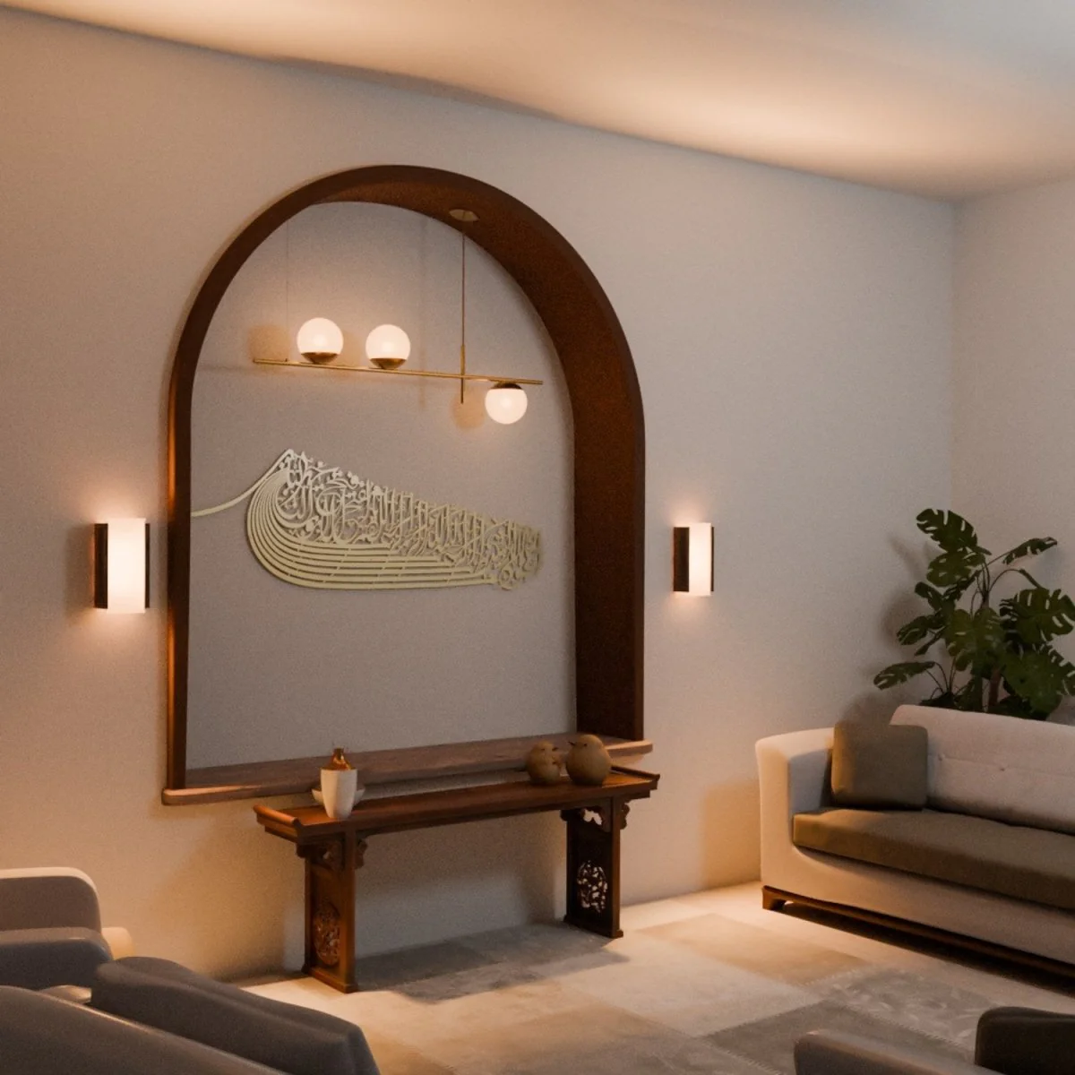 Auzu Basmala & Dua al Fath - Metal Islamic Wall Art, Ship Shaped - Image 8