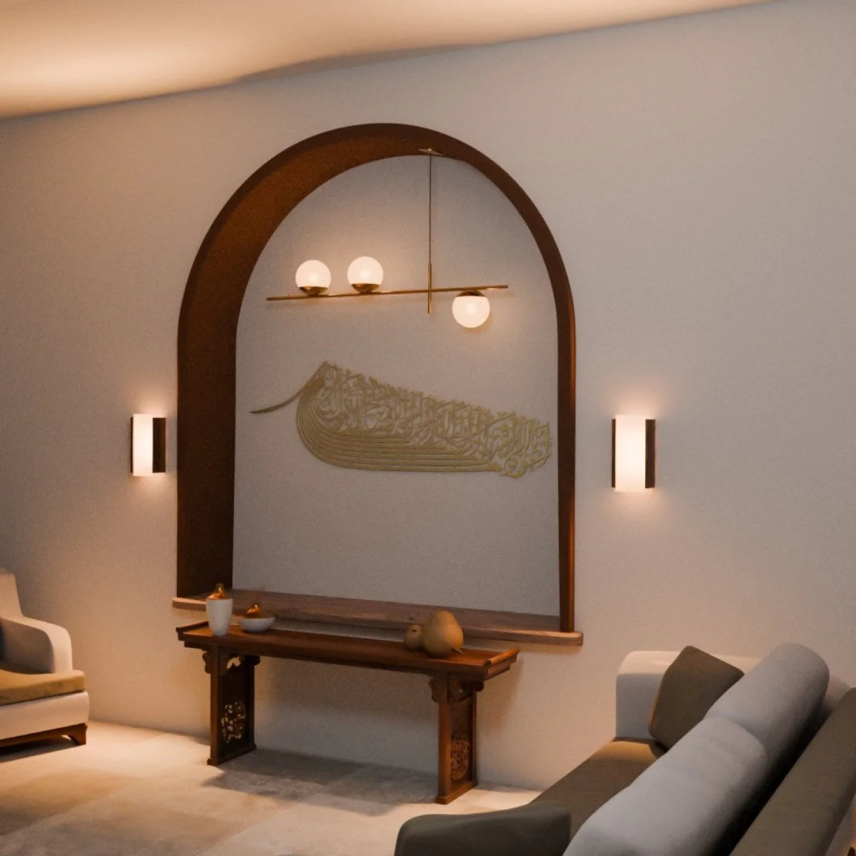 Auzu Basmala & Dua al Fath - Metal Islamic Wall Art, Ship Shaped - Image 9