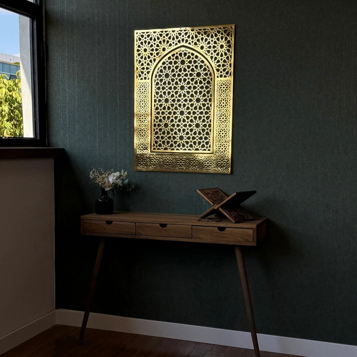 Islamic Wall Art, Mihrab Design Islamic Artwork - Shiny Metal - Image 9
