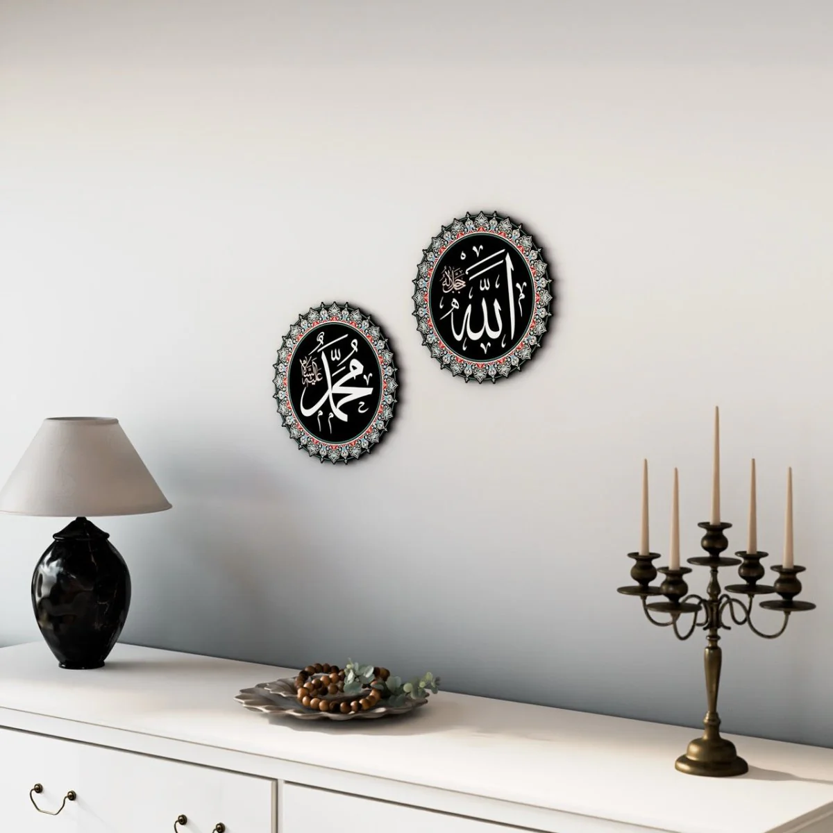 Islamic Wall Clock with Ayatul Kursi Calligraphy - Elegant Muslim Home Decor - Image 9