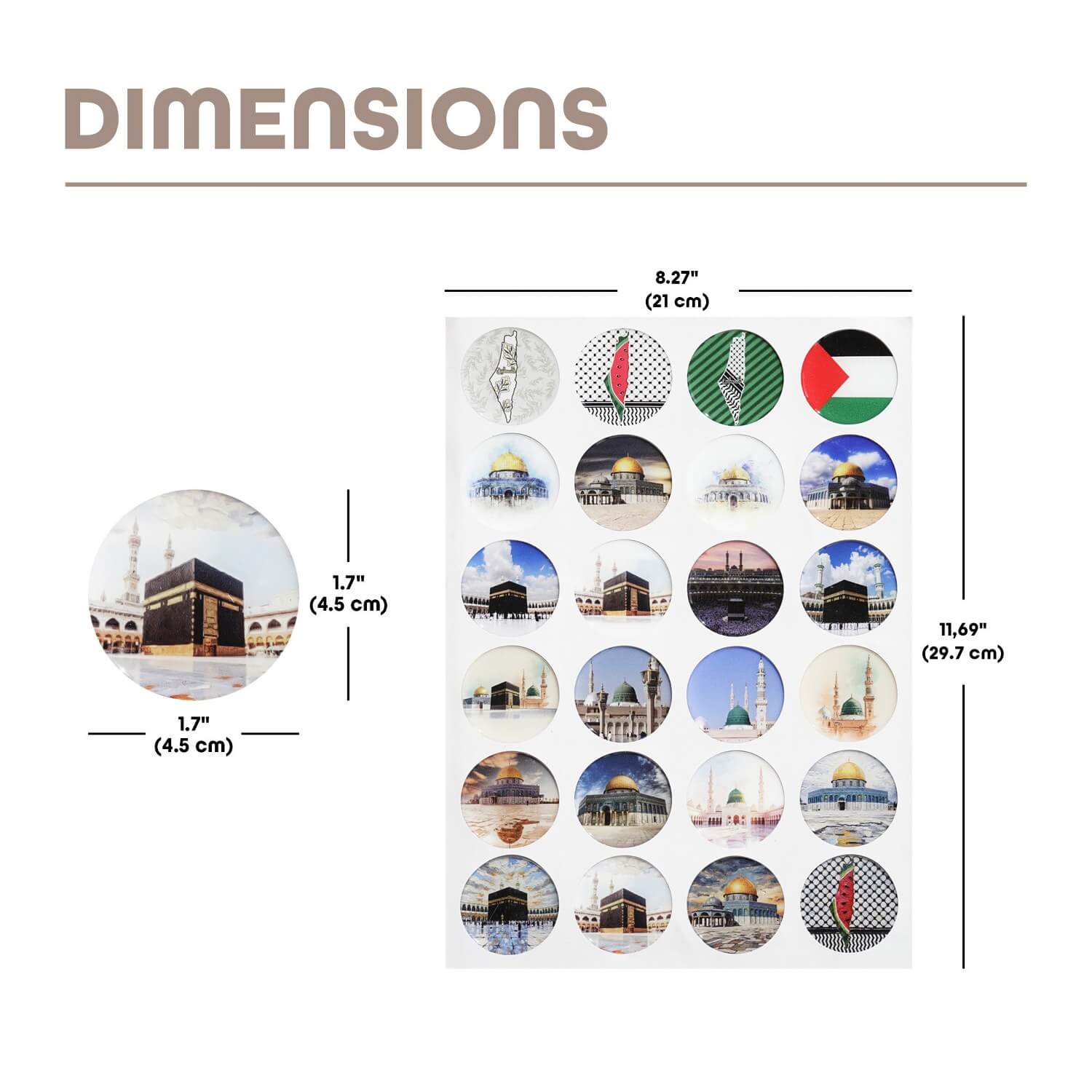 Islamic Holy Sites Sticker Set – Kaaba, Masjid an-Nabawi, & Masjid al-Aqsa - Image 6