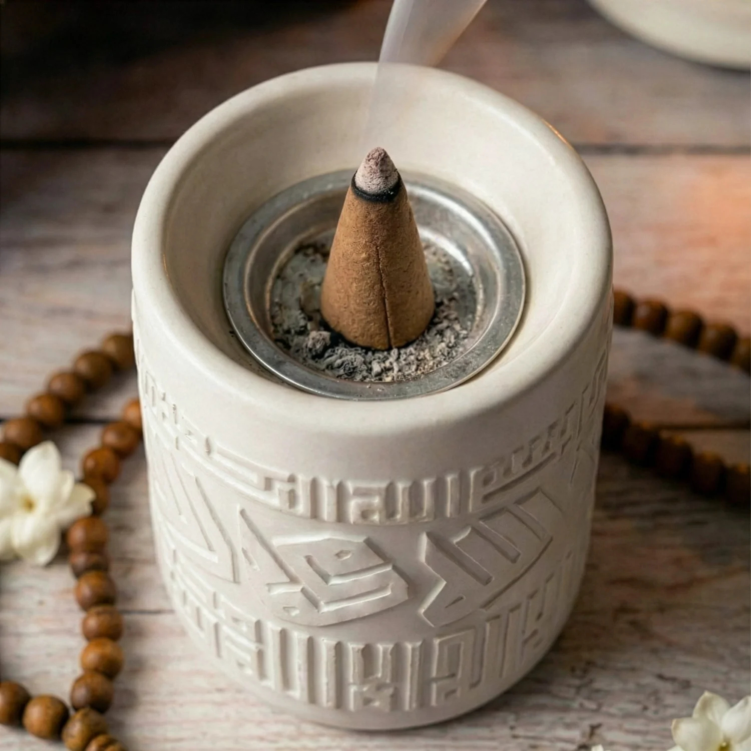 Kufic Stone Incense Burner (Mabkhara) – Handmade Allah(SWT) & Mohammed (PBUH) Calligraphy Decor - Image 4