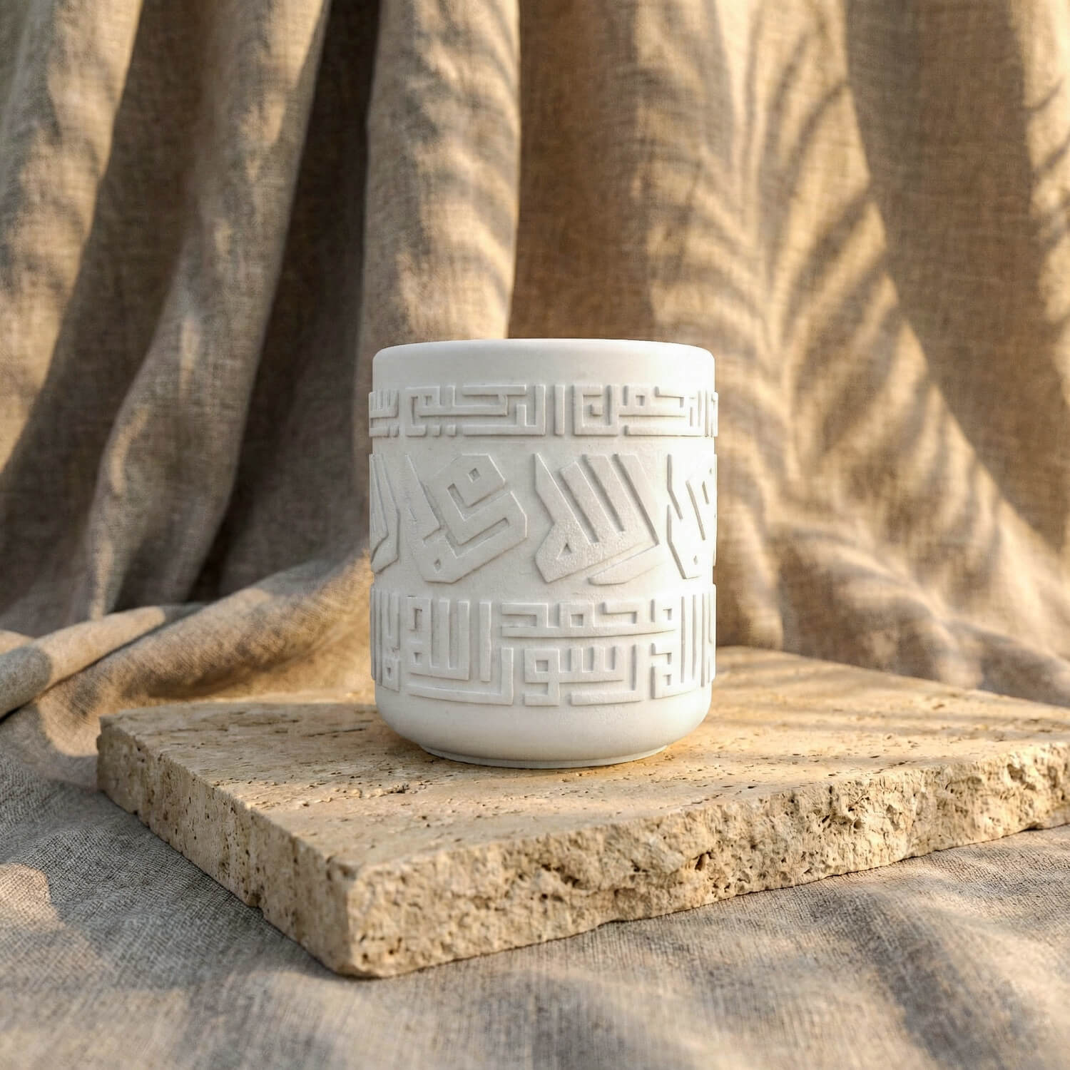Kufic Stone Incense Burner (Mabkhara) – Handmade Allah(SWT) & Mohammed (PBUH) Calligraphy Decor - Image 9