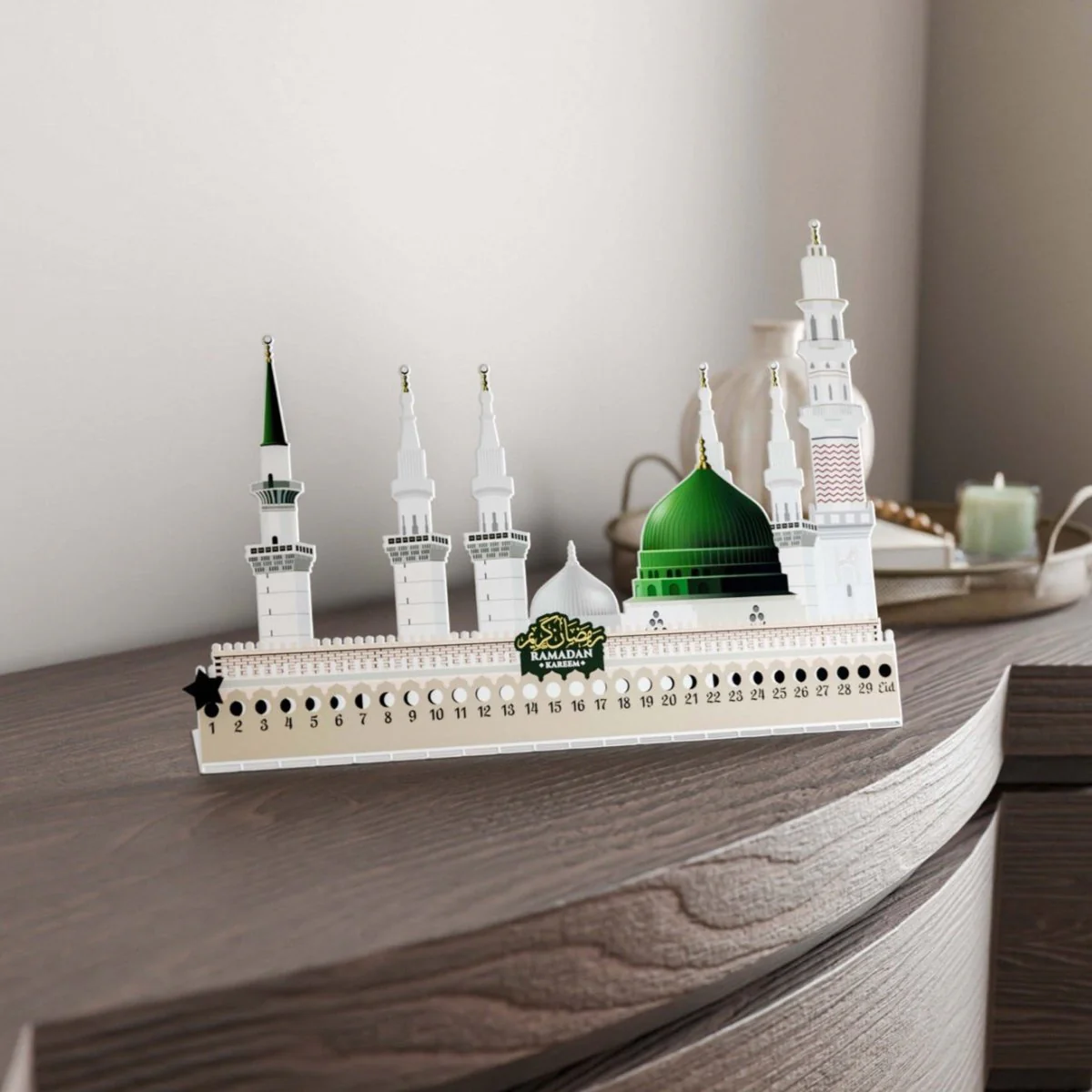 Ramadan Calendar - Islamic Table Decor | Ramadan Kareem&Masjid-An Nabawi Design