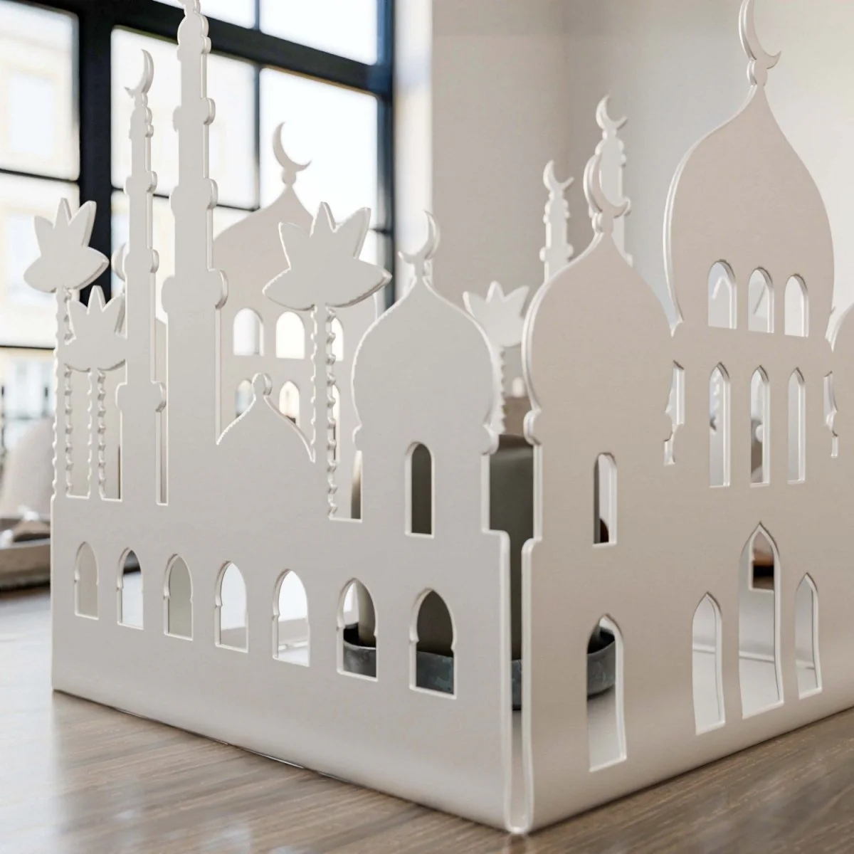 Metal Candle Holder with Masjid Motif - Islamic Home Decor - Image 4