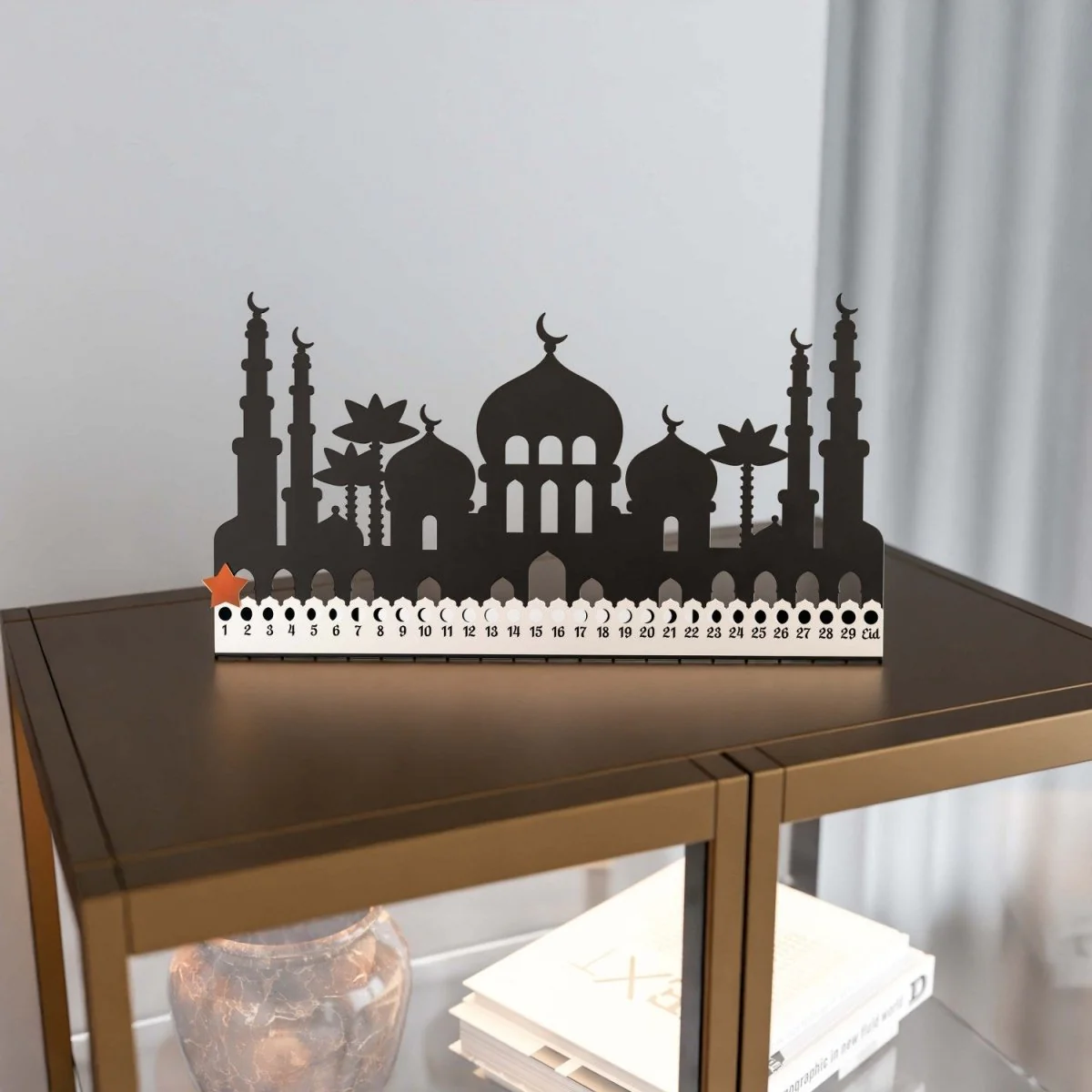 Metal Ramadan Calendar with Masjid Design - Horizontal Islamic Table Decor - Image 8