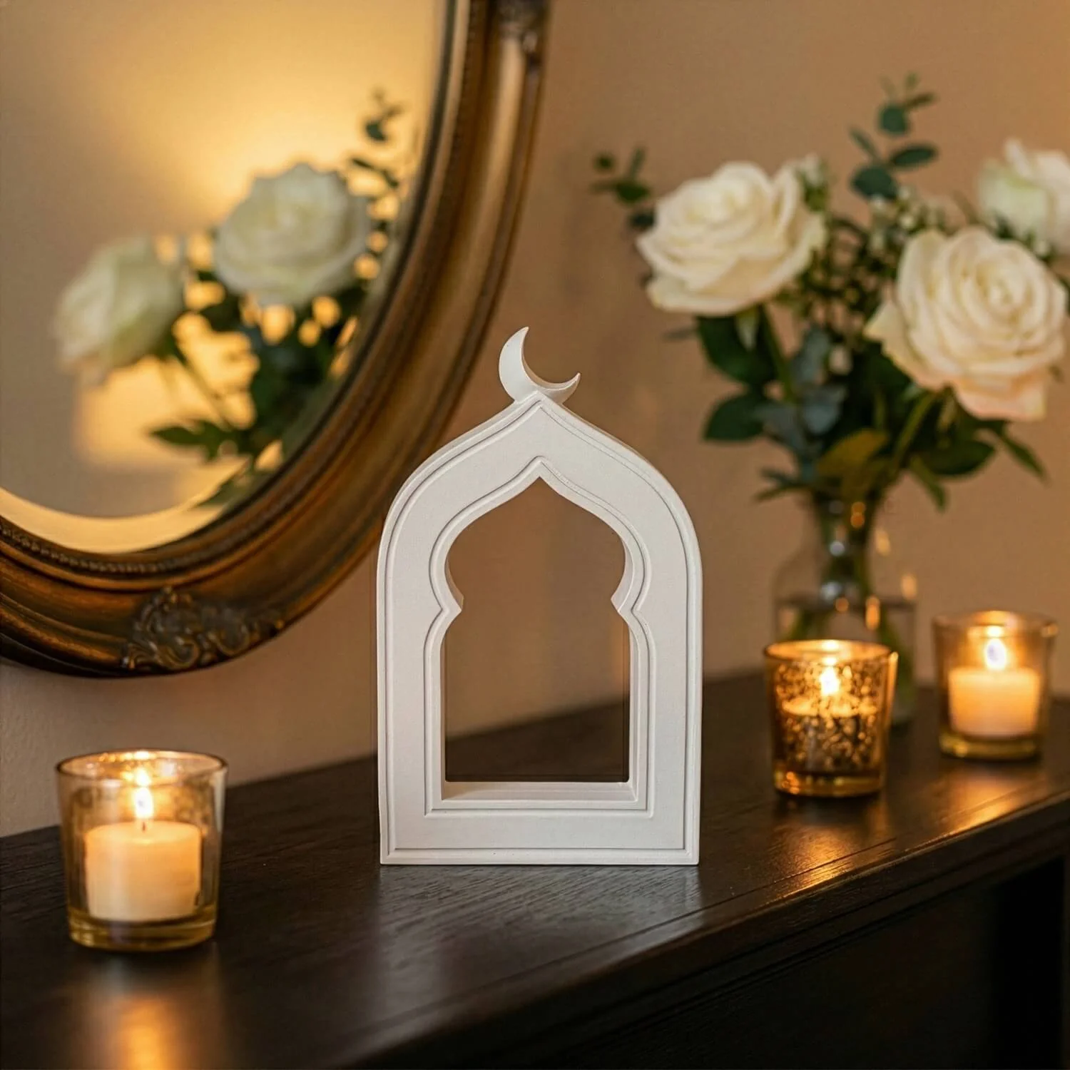 Mihrab Stone Arch with Crescent Moon – Minimalist Islamic Decor - Image 6