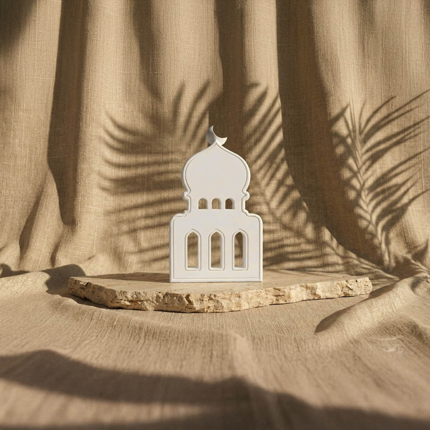 Minimalist Mosque Silhouette Stone Decor – Modern Islamic Arch Sculpture - Image 2