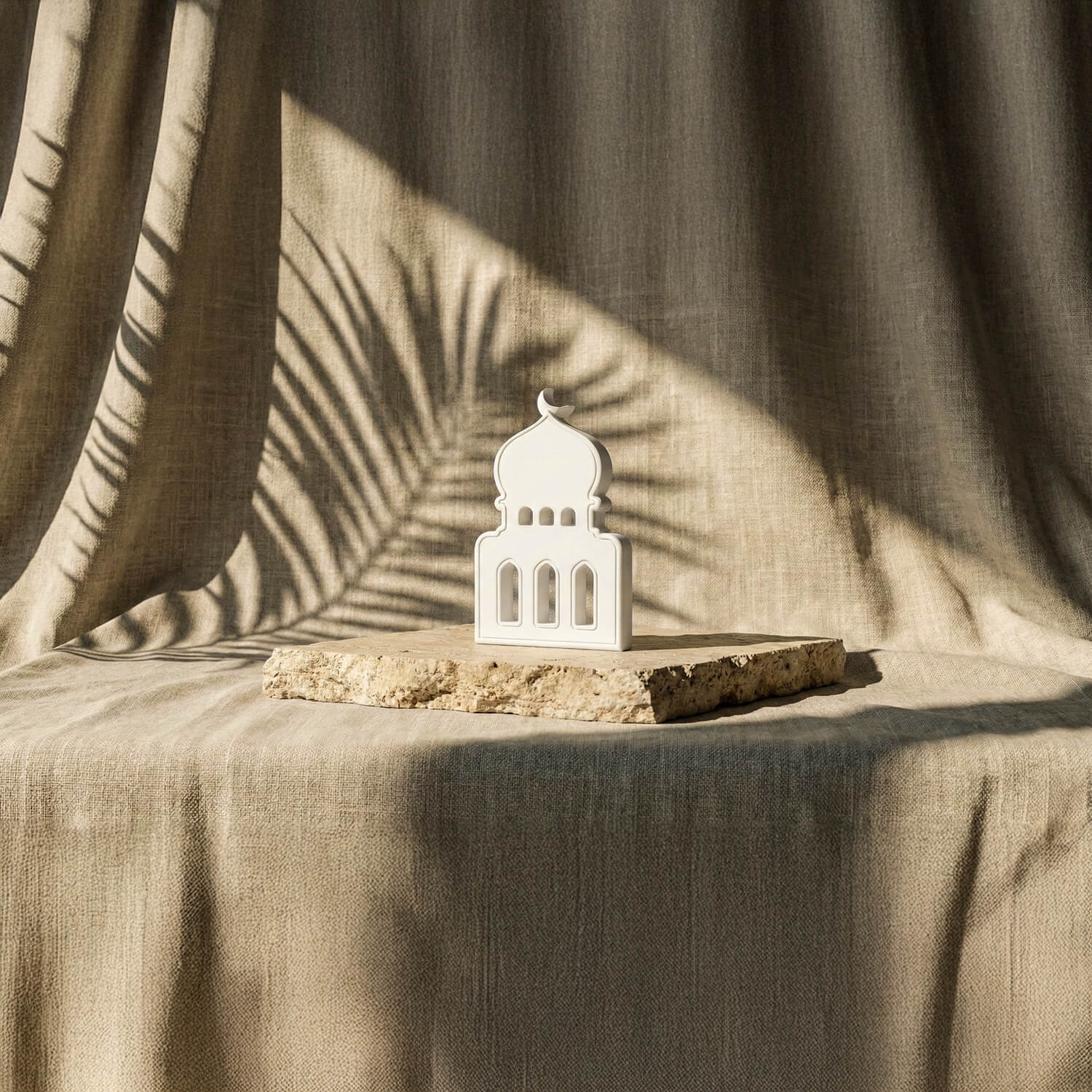 Minimalist Mosque Silhouette Stone Decor – Modern Islamic Arch Sculpture - Image 3