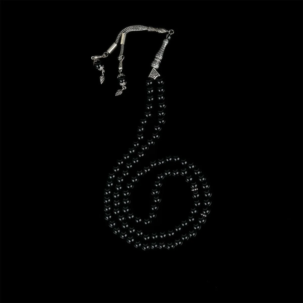 Muslim Prayer Beads - Black Obsidian Stone Beads Islamic Rosary - Image 6