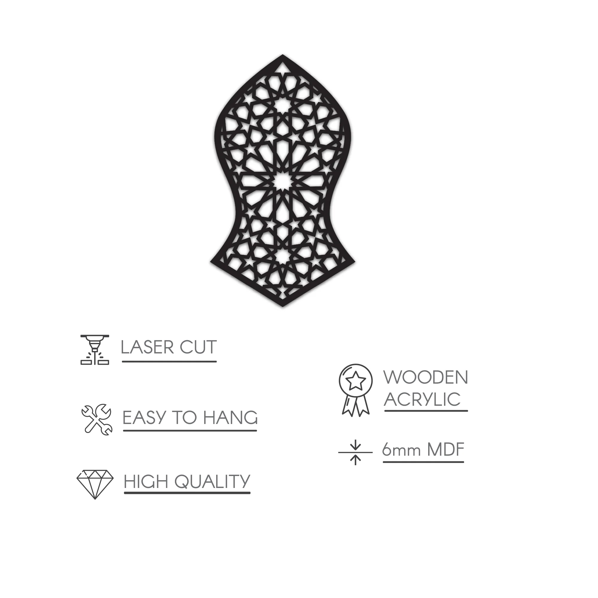 Nalayn Wooden Acrylic Islamic Wall Art Decor - Image 17