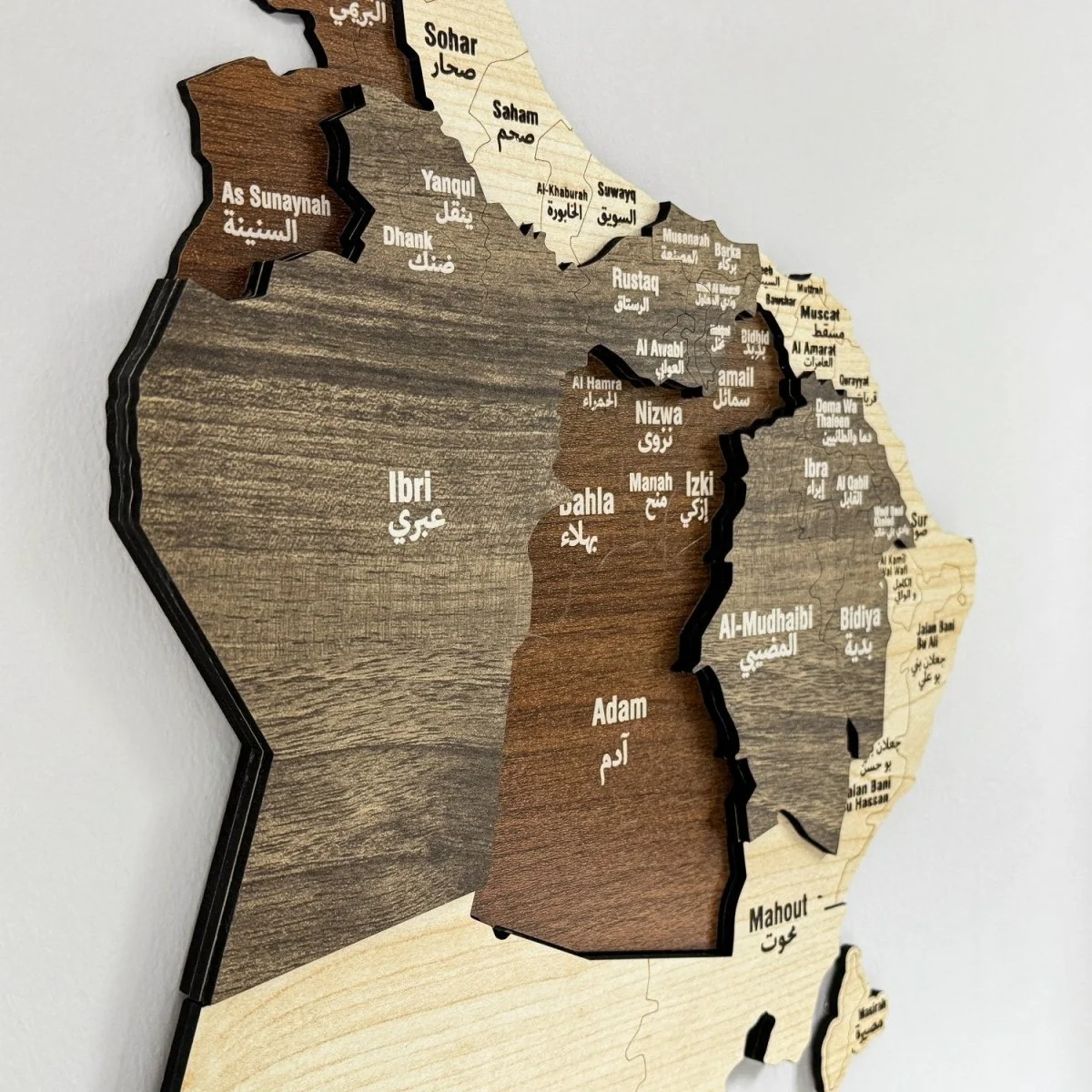 Oman Map Wood Art Wall Decor - 3D Wood Maps - Image 5