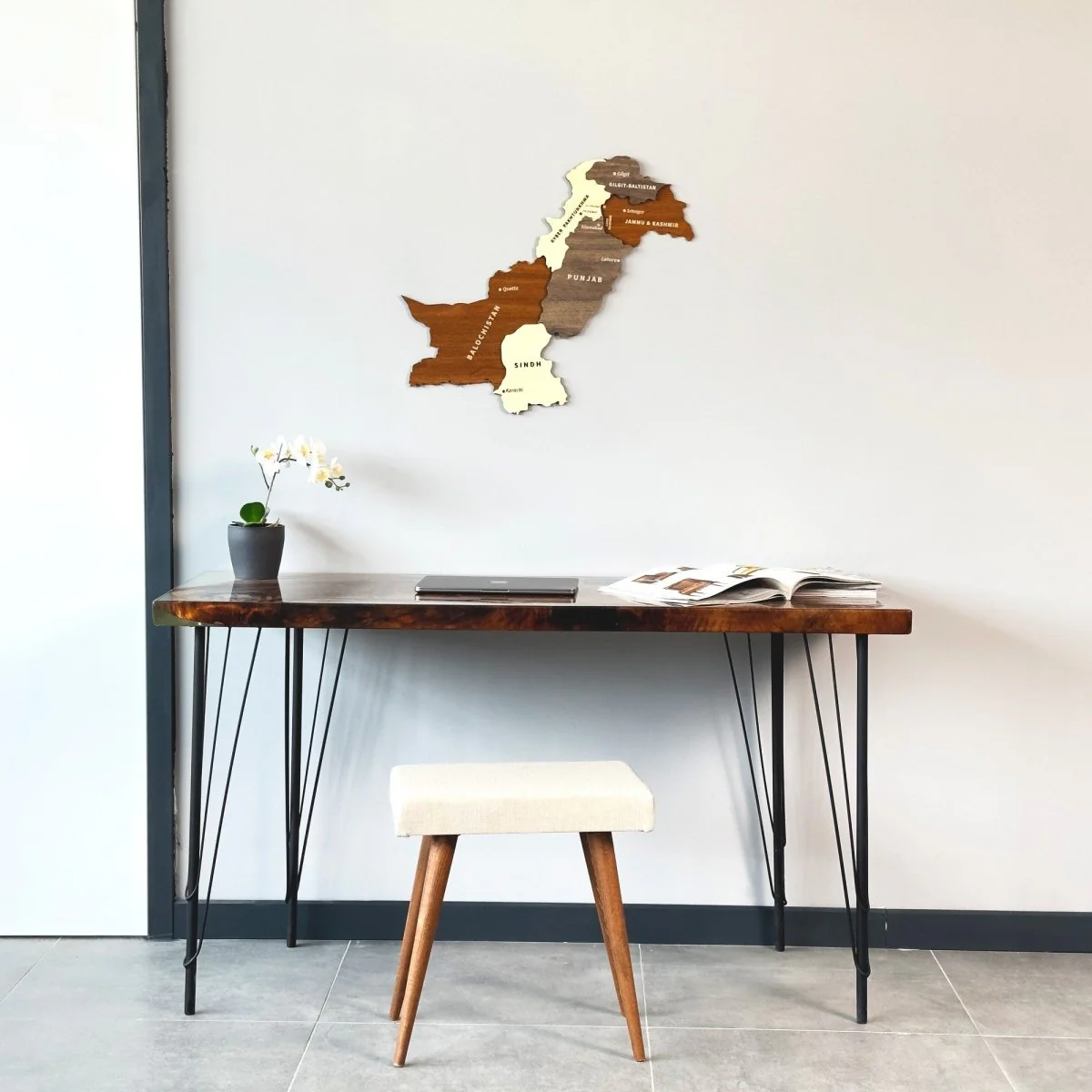 Pakistan Wooden Wall Map Islamic Wall Art Decor - Image 8