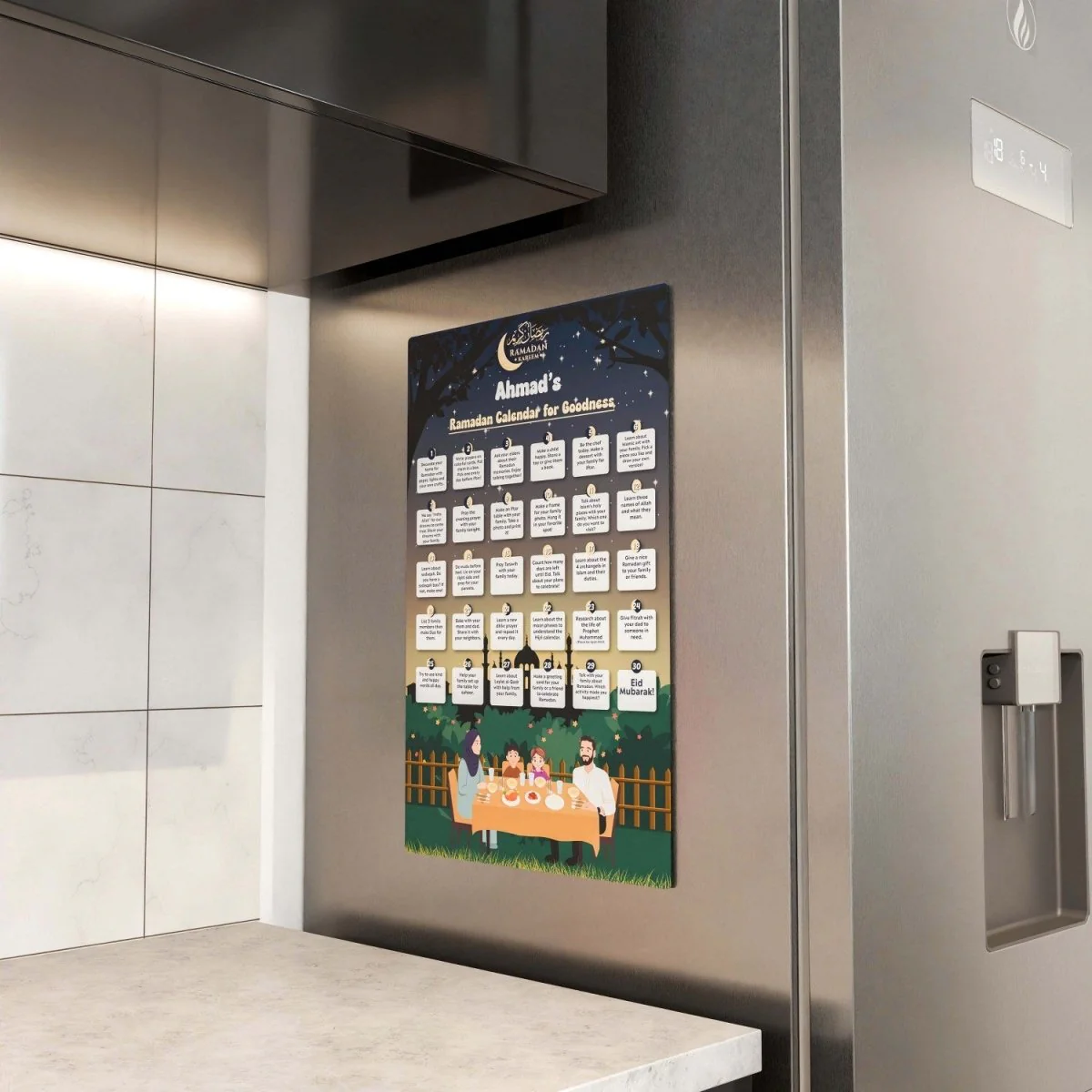 Personalized Ramadan Calendar for Goodness – Acrylic Islamic Wall Art Decor - Image 4