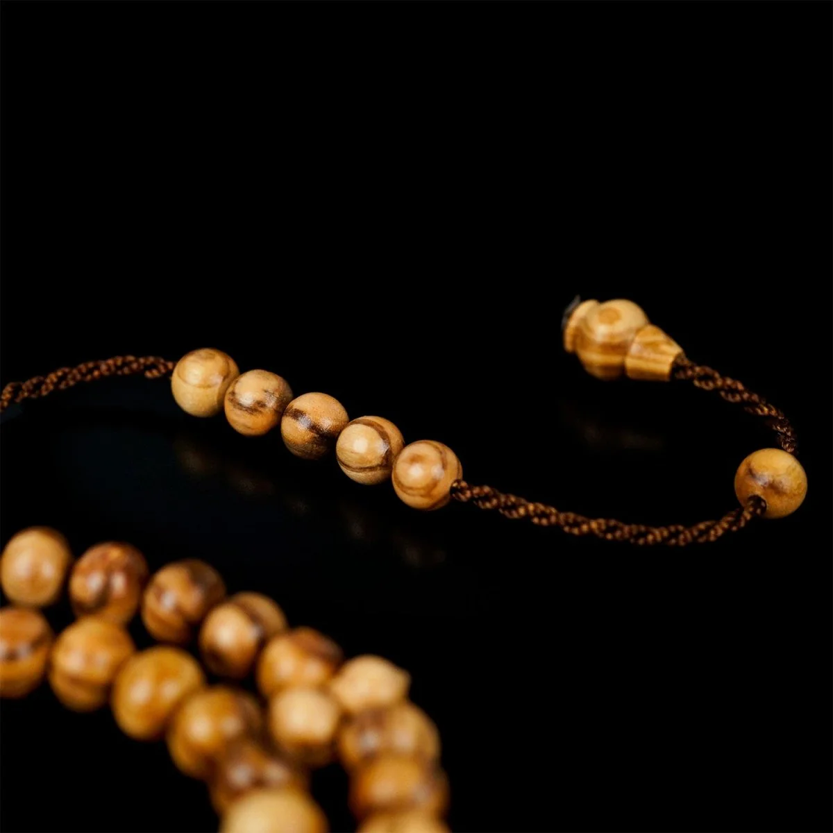 Prayer Bead Muslim - Light Brown Olive Wood Beads Islamic Tasbeeh - Image 3