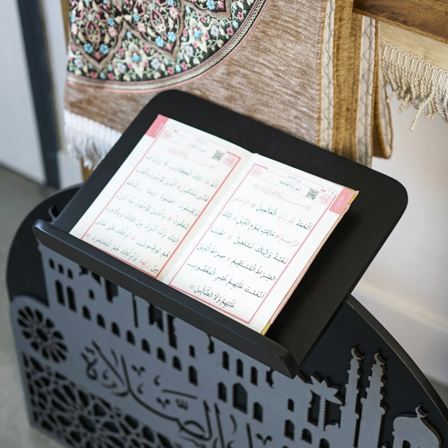 Wooden Prayer Rug and Mat Holder and Quran Stand - Image 35