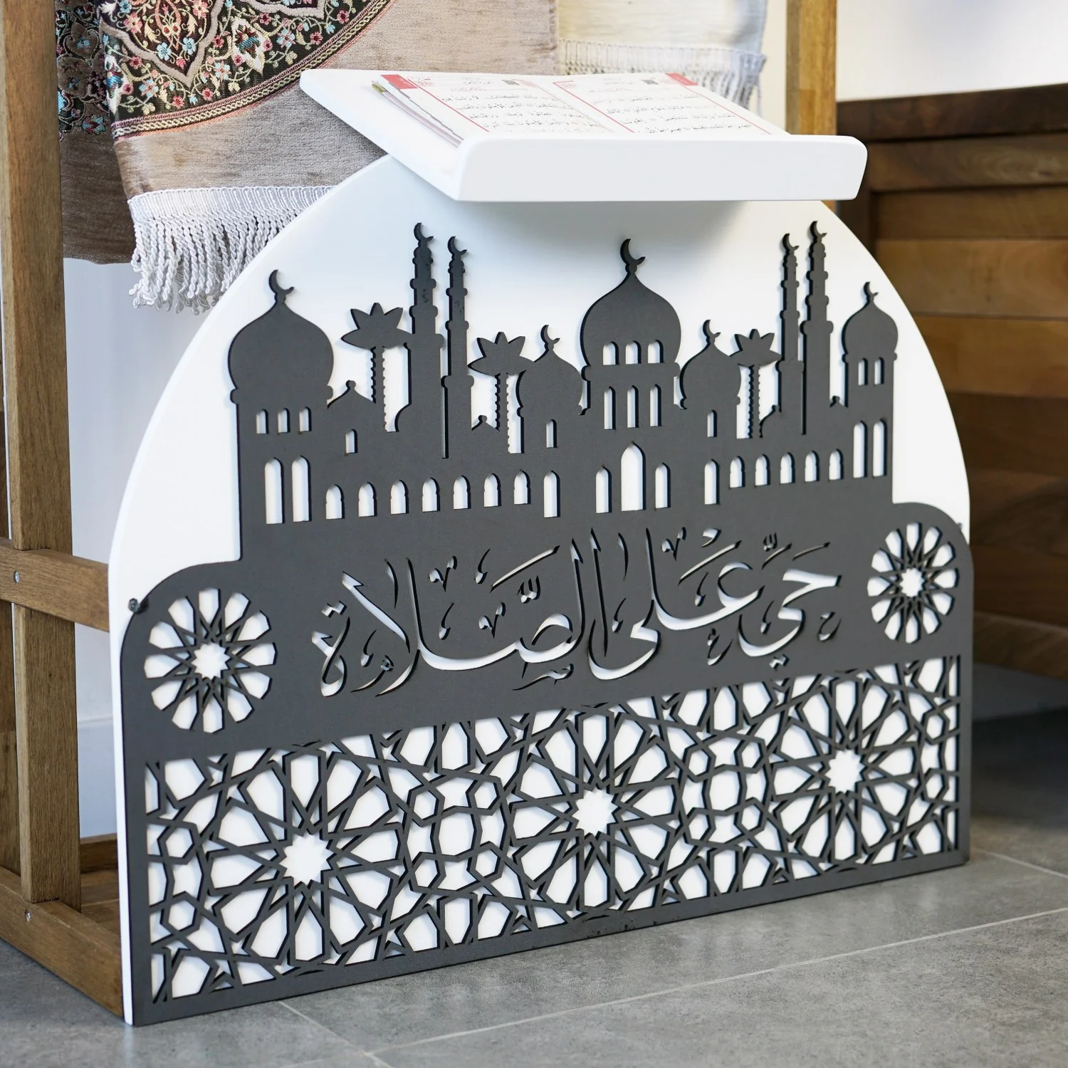 Wooden Prayer Rug and Mat Holder and Quran Stand - Image 39