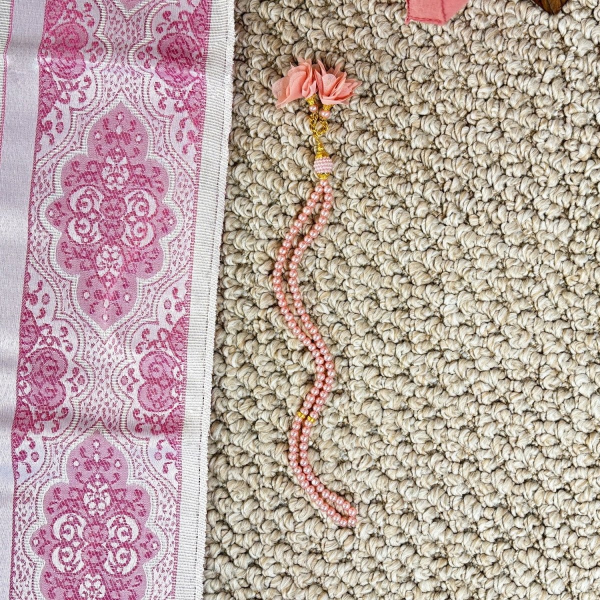 Prayer Rug Mat, Rose Color Prayer Set - Islamic Gift - Image 10