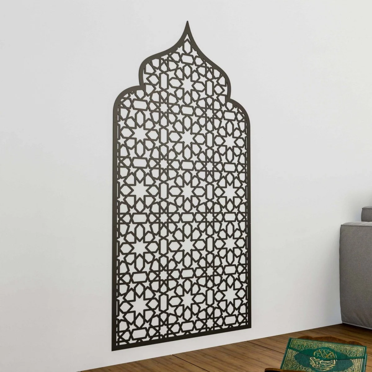 Prayer Space Interior Mihrab with Geometric Design | 8-Pointed Star Motif - Image 2