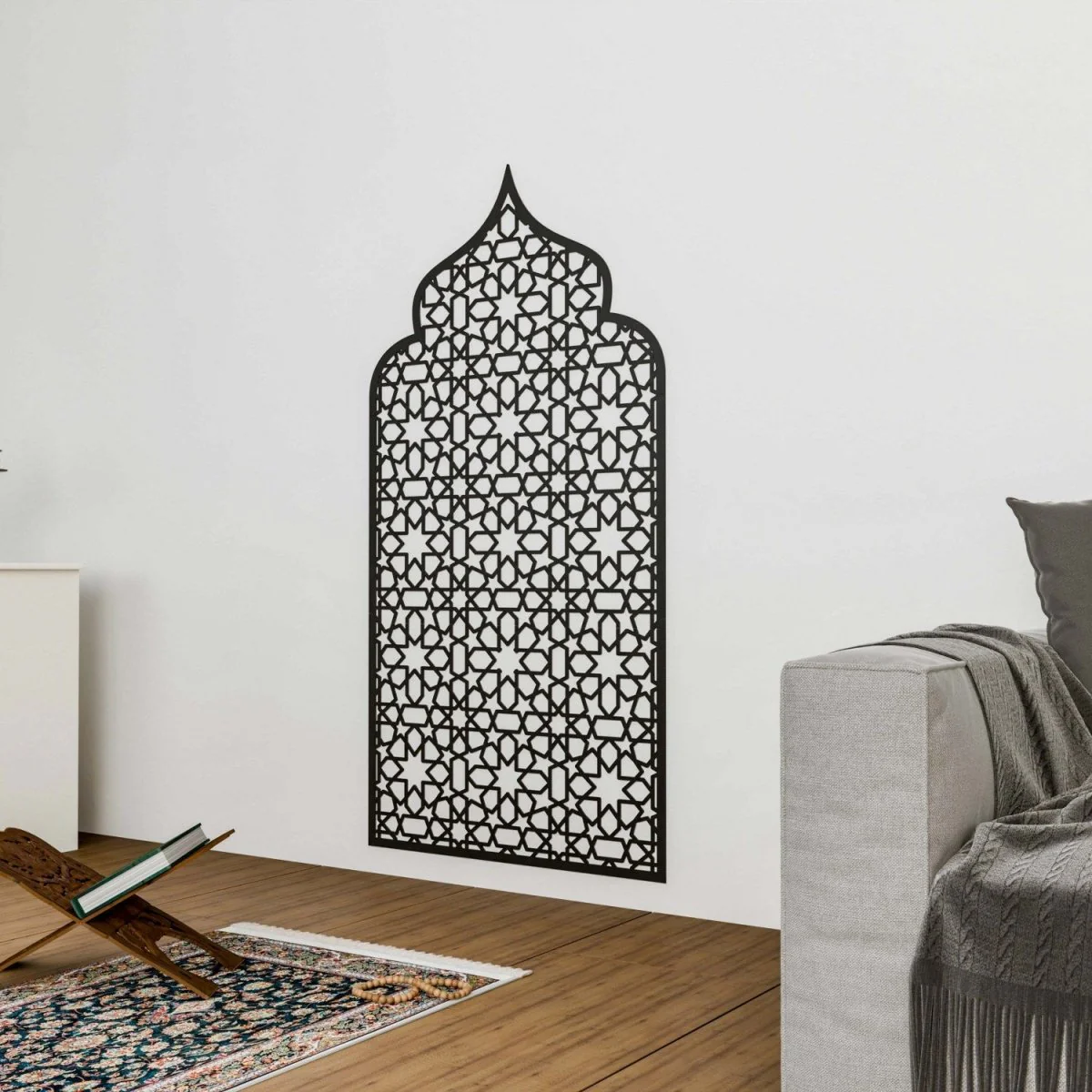 Prayer Space Interior Mihrab with Geometric Design | 8-Pointed Star Motif - Image 8
