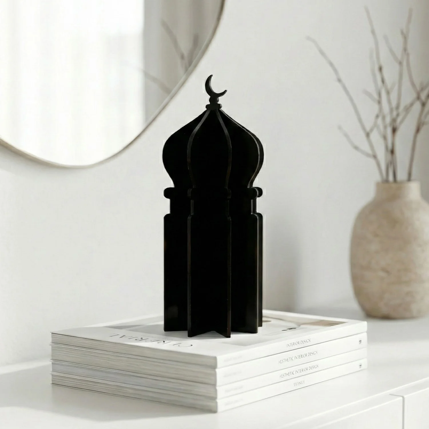 Ramadan 3D Acrylic Mosque Table Decor – Modern Minimalist Interlocking Statue - Image 12