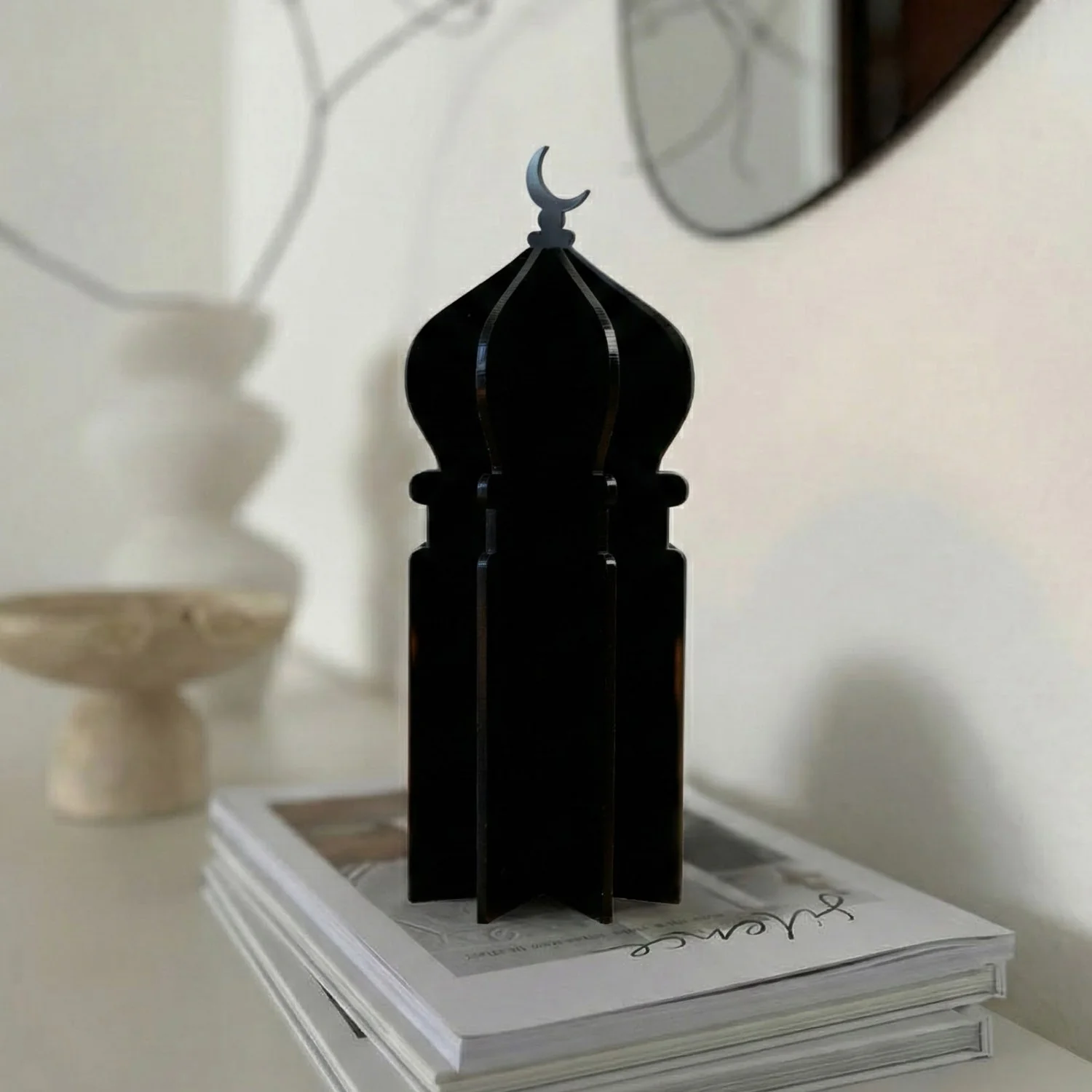 Ramadan 3D Acrylic Mosque Table Decor – Modern Minimalist Interlocking Statue - Image 15