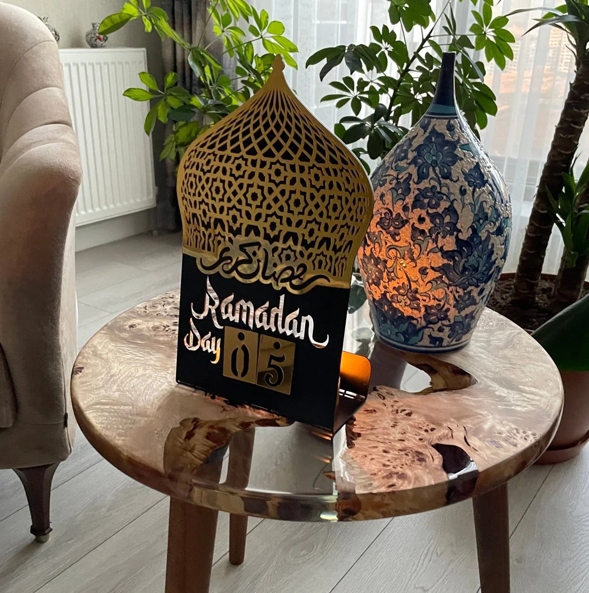 Ramadan Calendar | Acrylic Metal Islamic Table Decor - Islamic Gift - Image 16