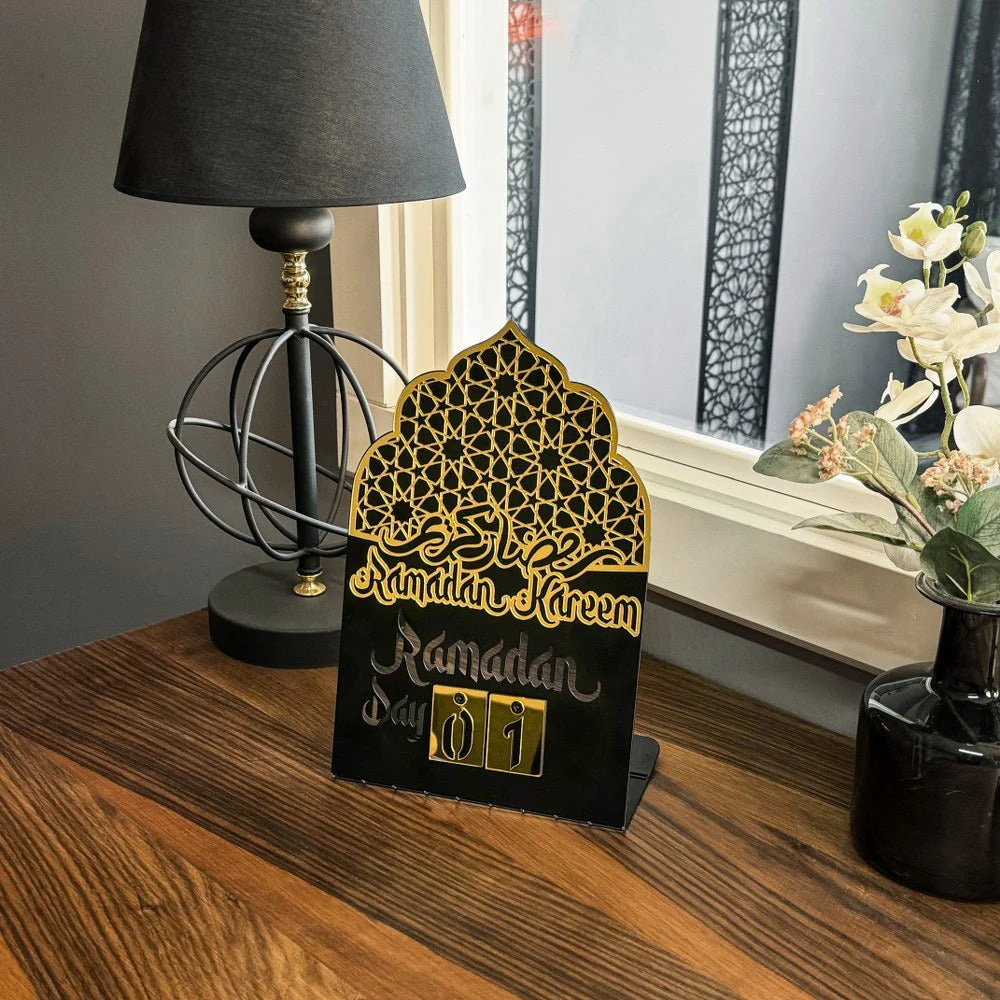 Ramadan Calendar - Metal&Acrylic Table Decor, Islamic Motif Muslim Gift - Image 8