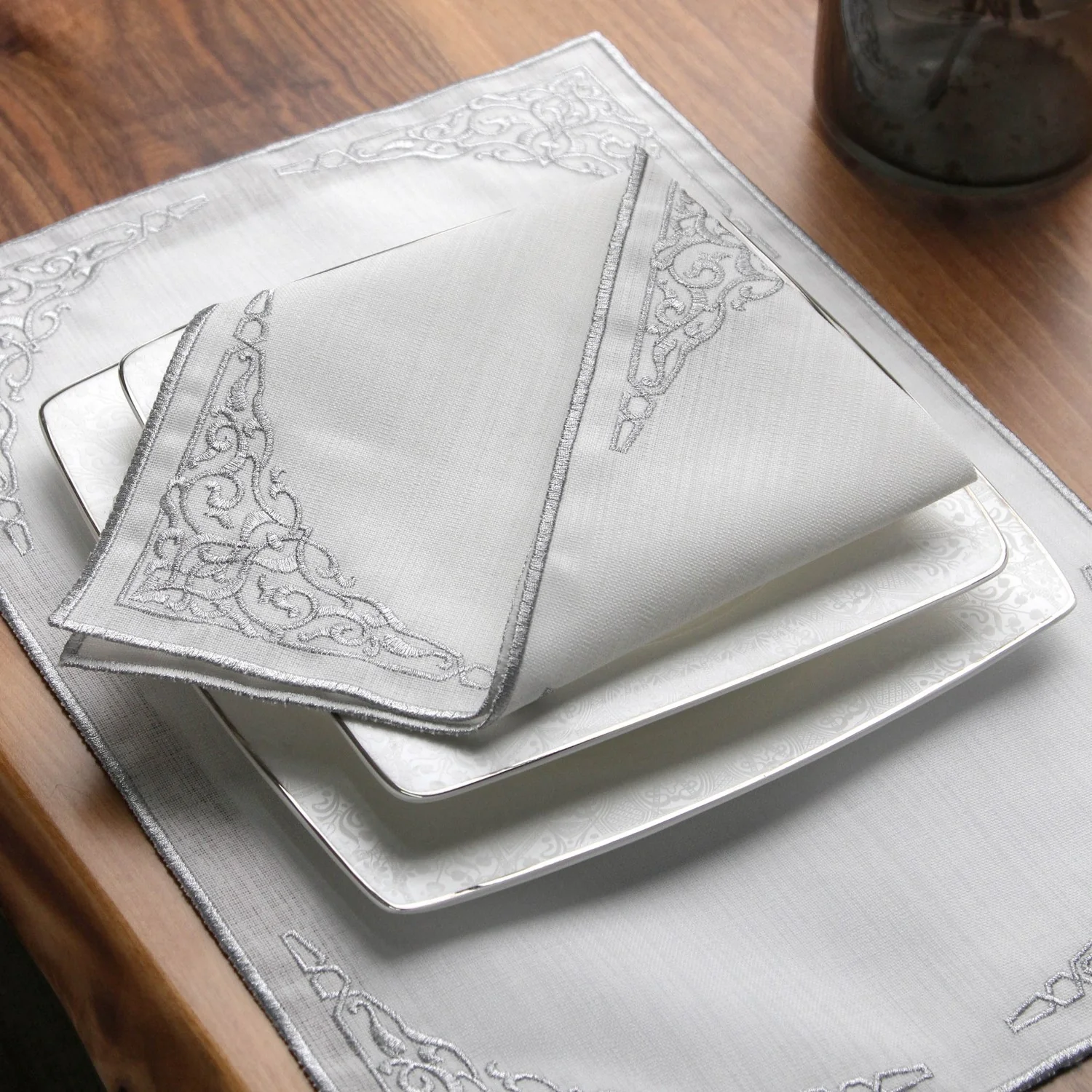 Ramadan Dining Set Barakah Floral Embroidery for 6 Persons 24 Piece Set - Image 13