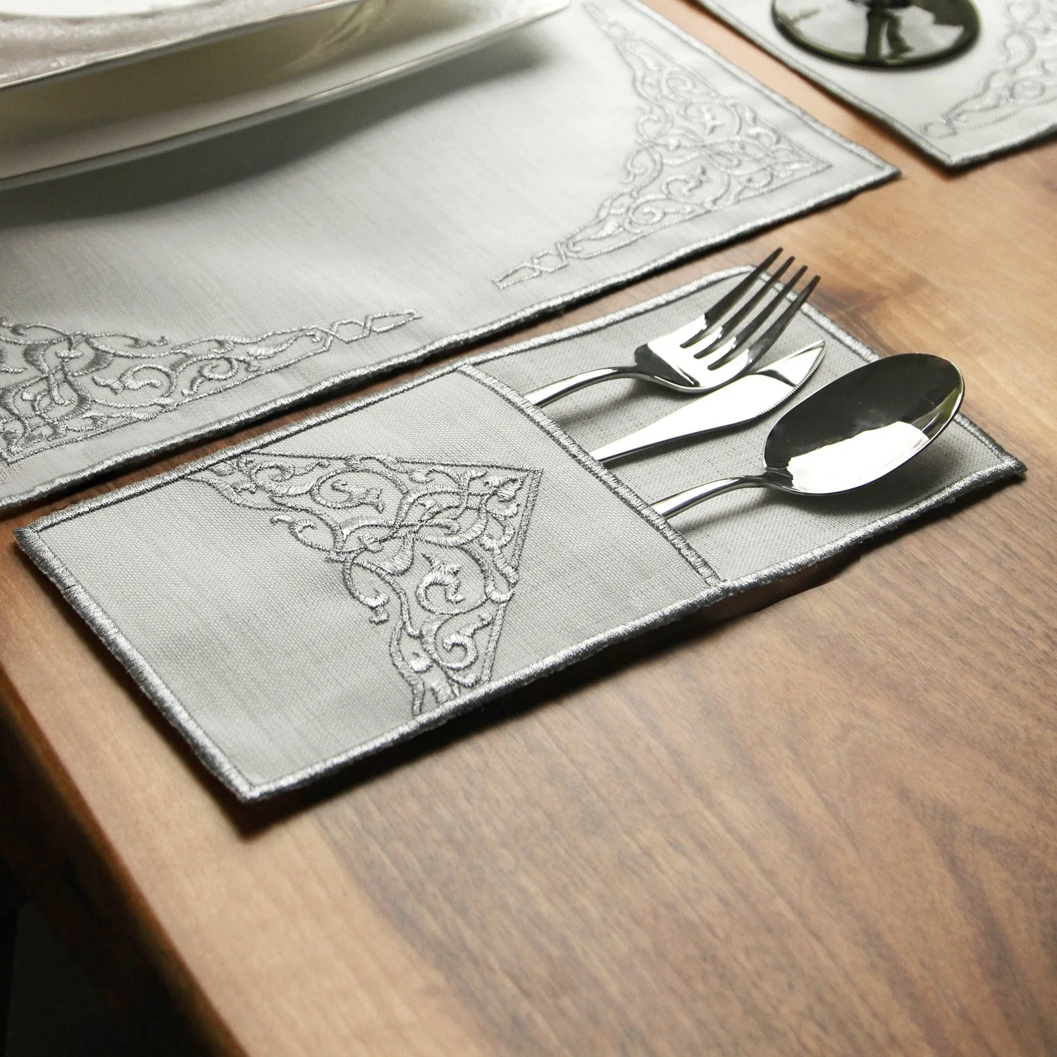 Ramadan Dining Set Barakah Floral Embroidery for 6 Persons 24 Piece Set - Image 14