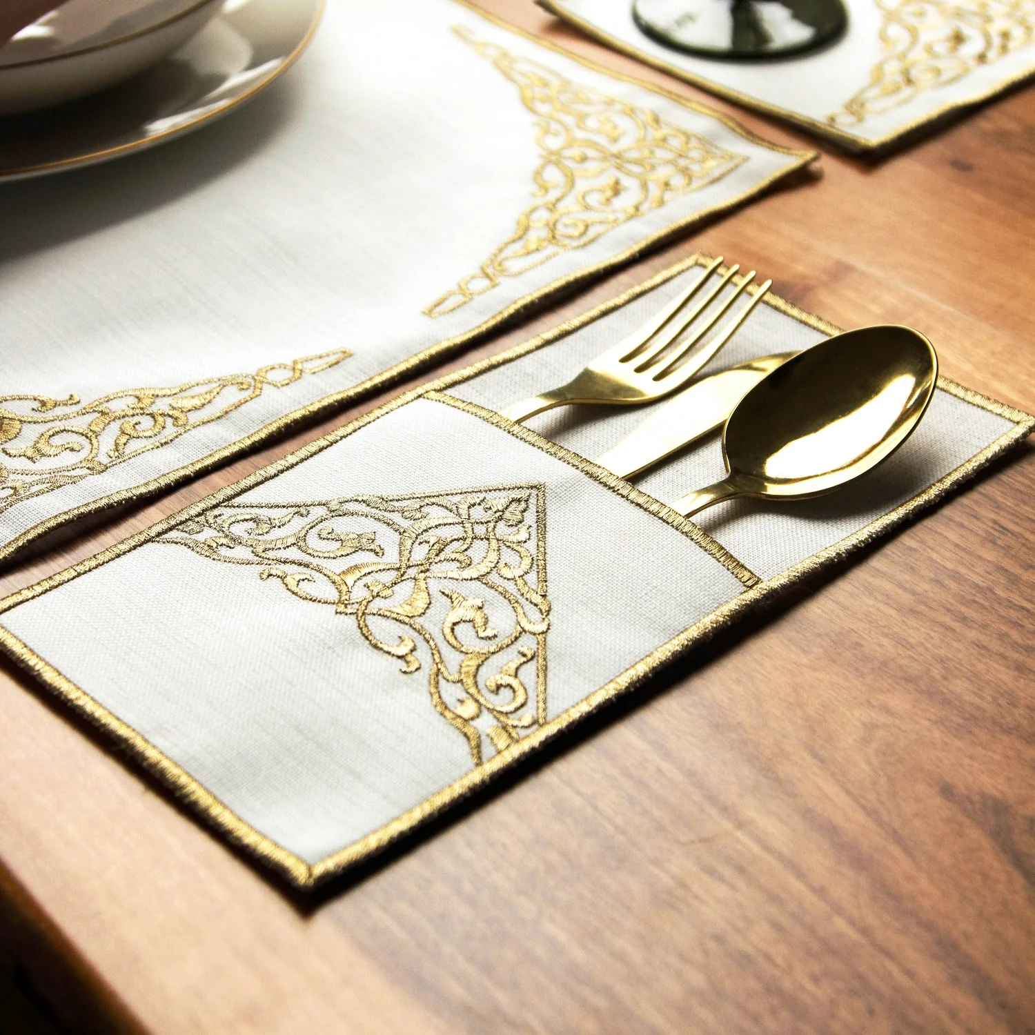Ramadan Dining Set Barakah Floral Embroidery for 6 Persons 24 Piece Set - Image 7