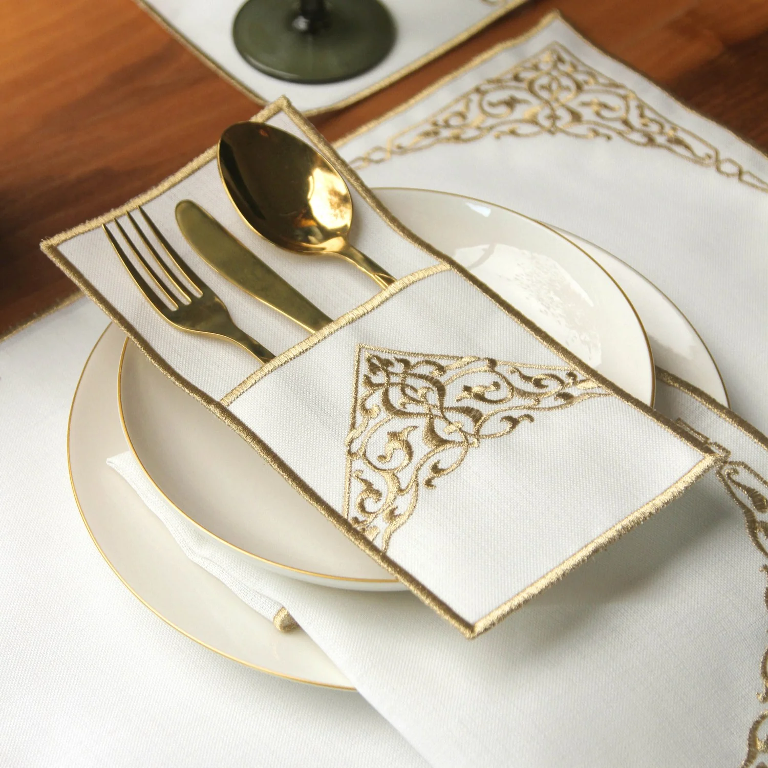 Ramadan Dining Set Barakah Floral Embroidery for 6 Persons 24 Piece Set - Image 9