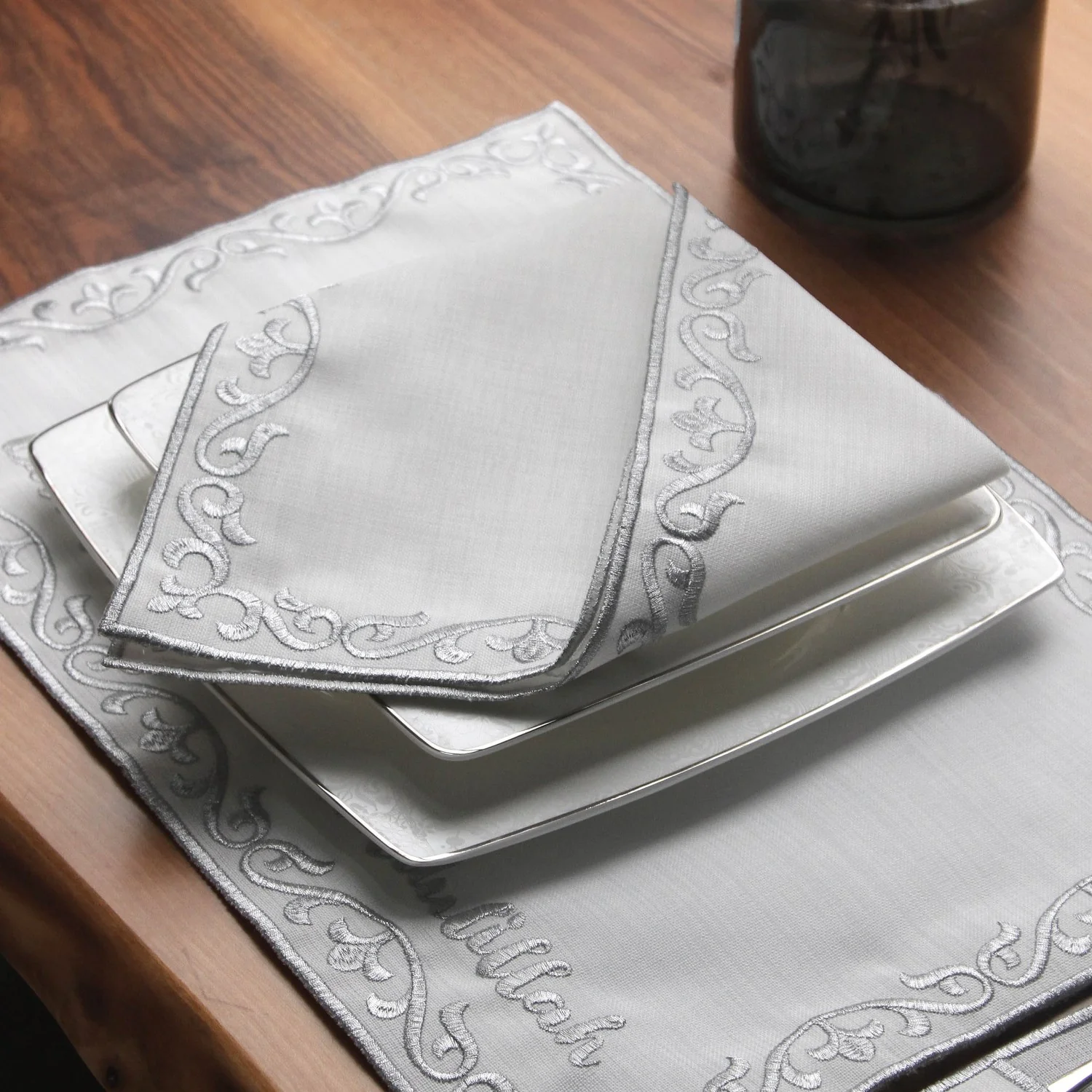 Ramadan Dining Set with Bismillah & Alhamdulillah Placemat Set for 6 Persons 24 Piece Set - Image 13