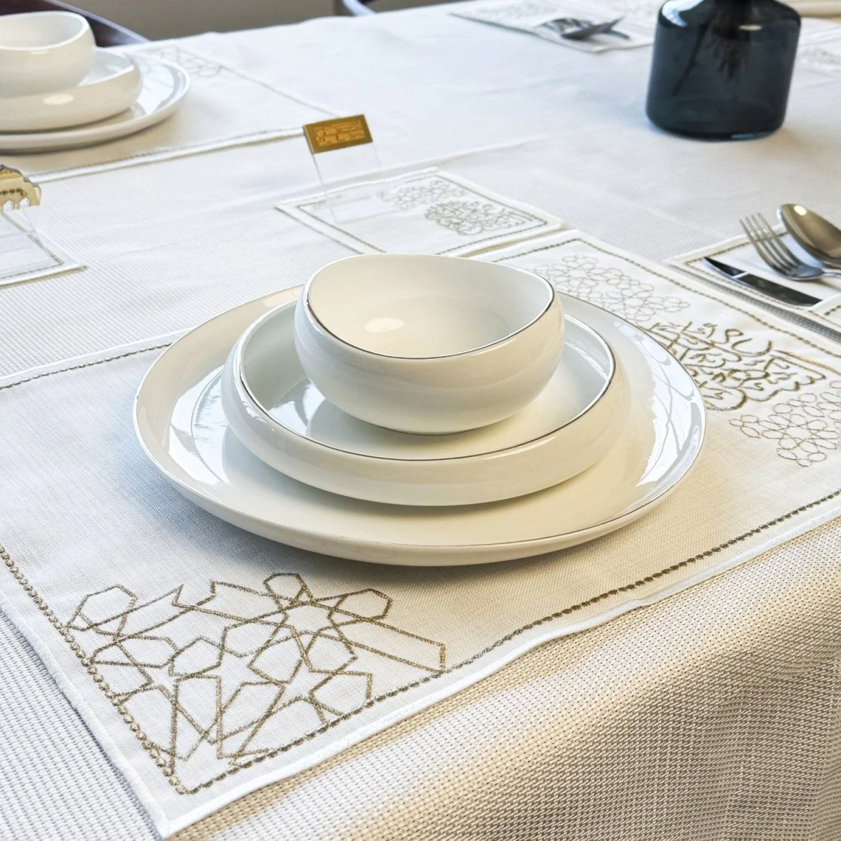 Ramadan Dining Table Golden Placemat Set - 6 Persons - 19 Pcs. - Full Set - Image 12