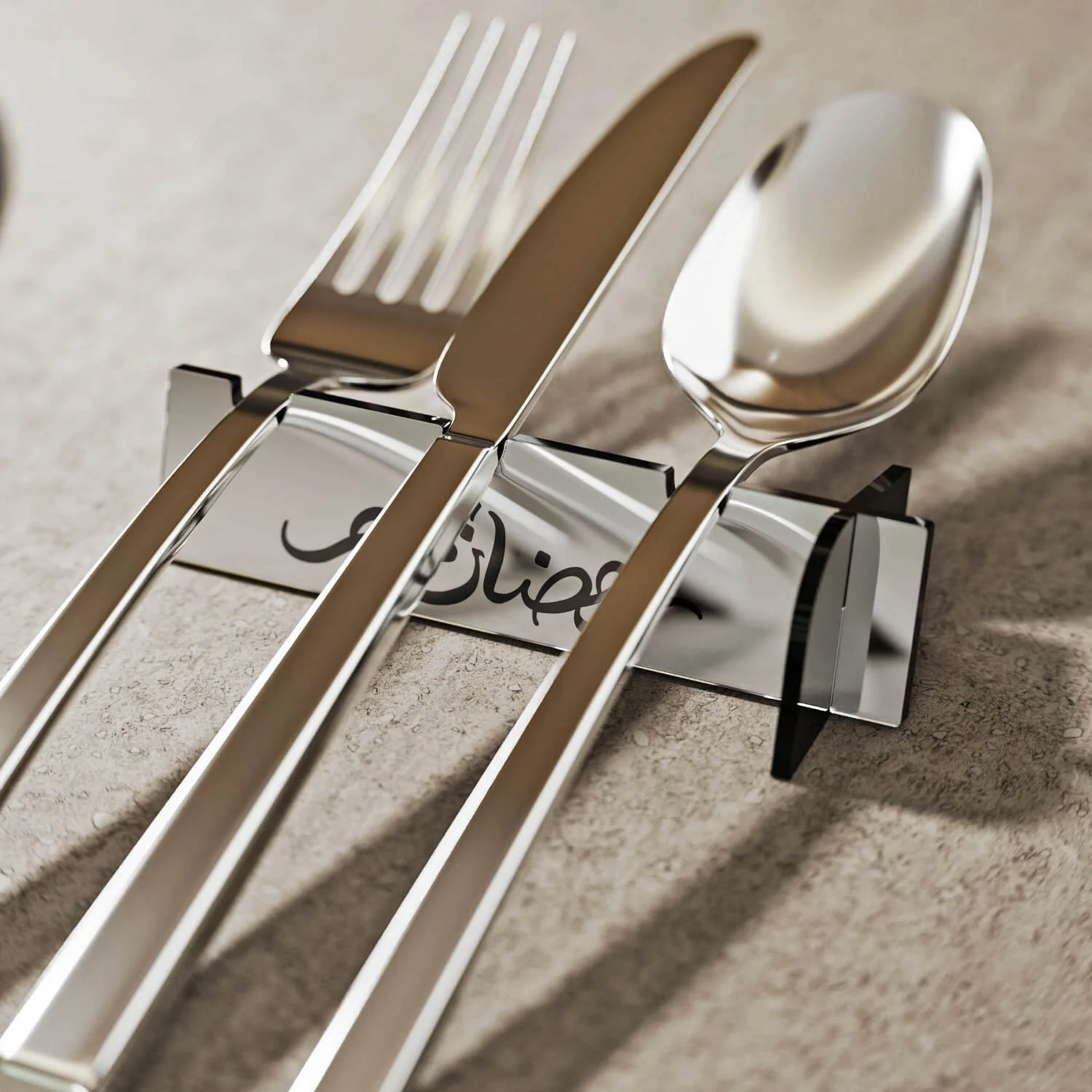 Ramadan Kareem Acrylic Cutlery Holder – Mirror Finish Iftar Table Decor - Image 9