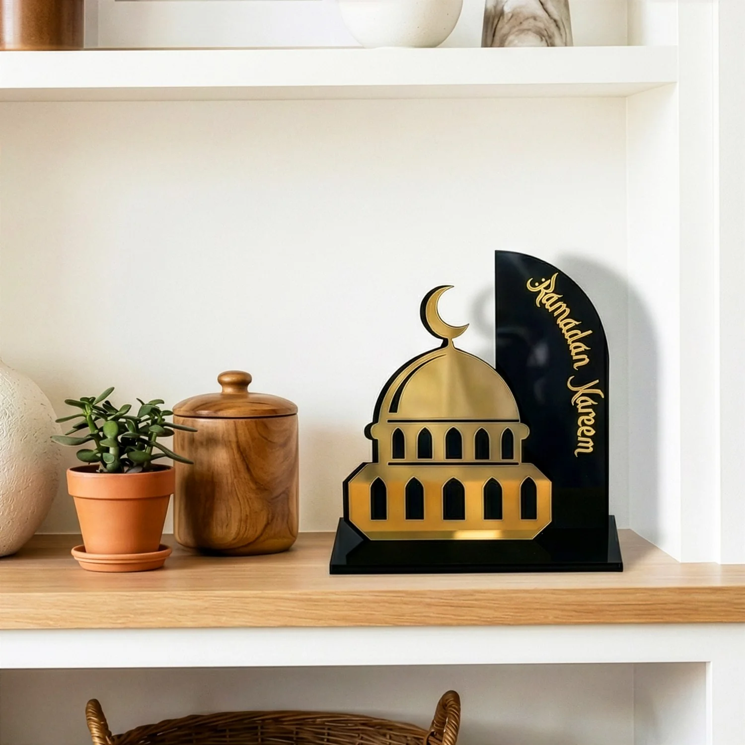 Ramadan Kareem Mosque Tabletop – Elegant Acrylic Centerpiece with 3D Dome Design - Image 5