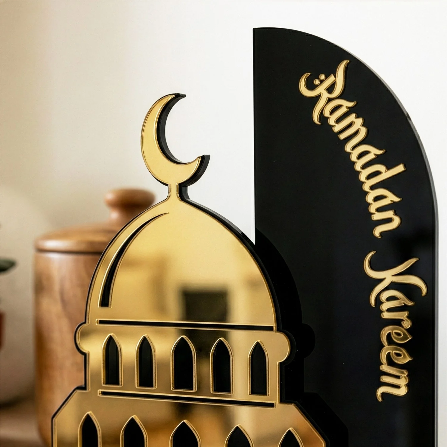 Ramadan Kareem Mosque Tabletop – Elegant Acrylic Centerpiece with 3D Dome Design - Image 8