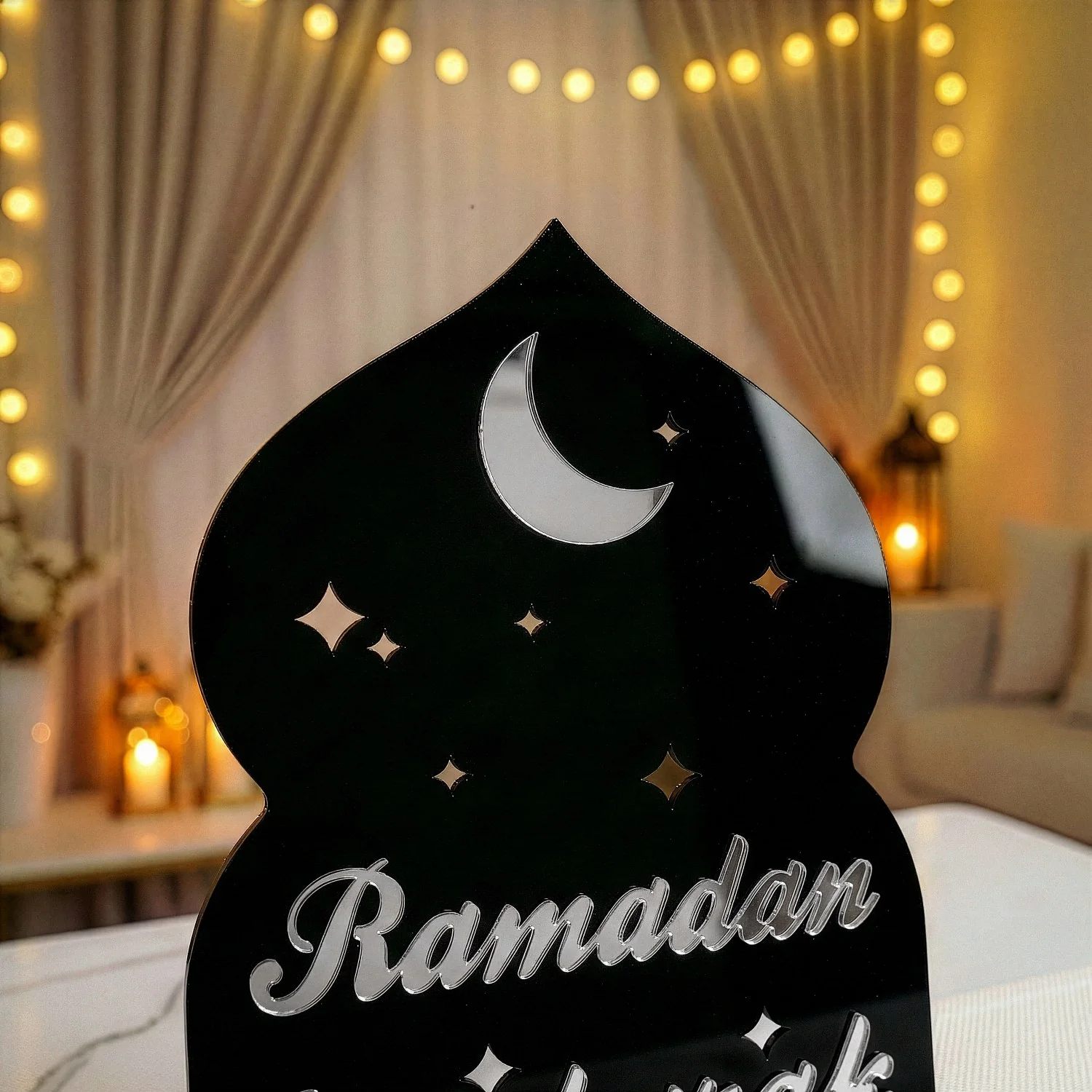 Ramadan Mubarak Acrylic Tabletop Decor – Modern Islamic Display - Image 12