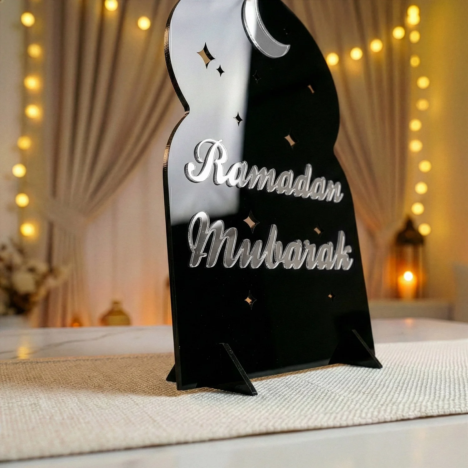 Ramadan Mubarak Acrylic Tabletop Decor – Modern Islamic Display - Image 14