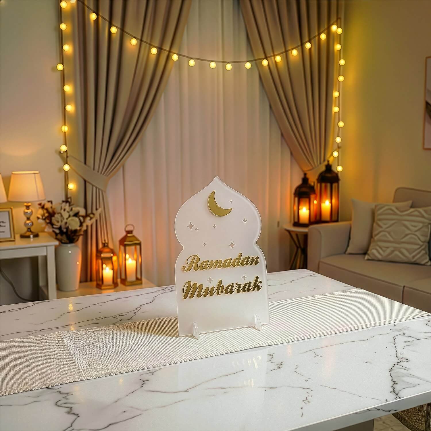 Ramadan Mubarak Acrylic Tabletop Decor – Modern Islamic Display - Image 17
