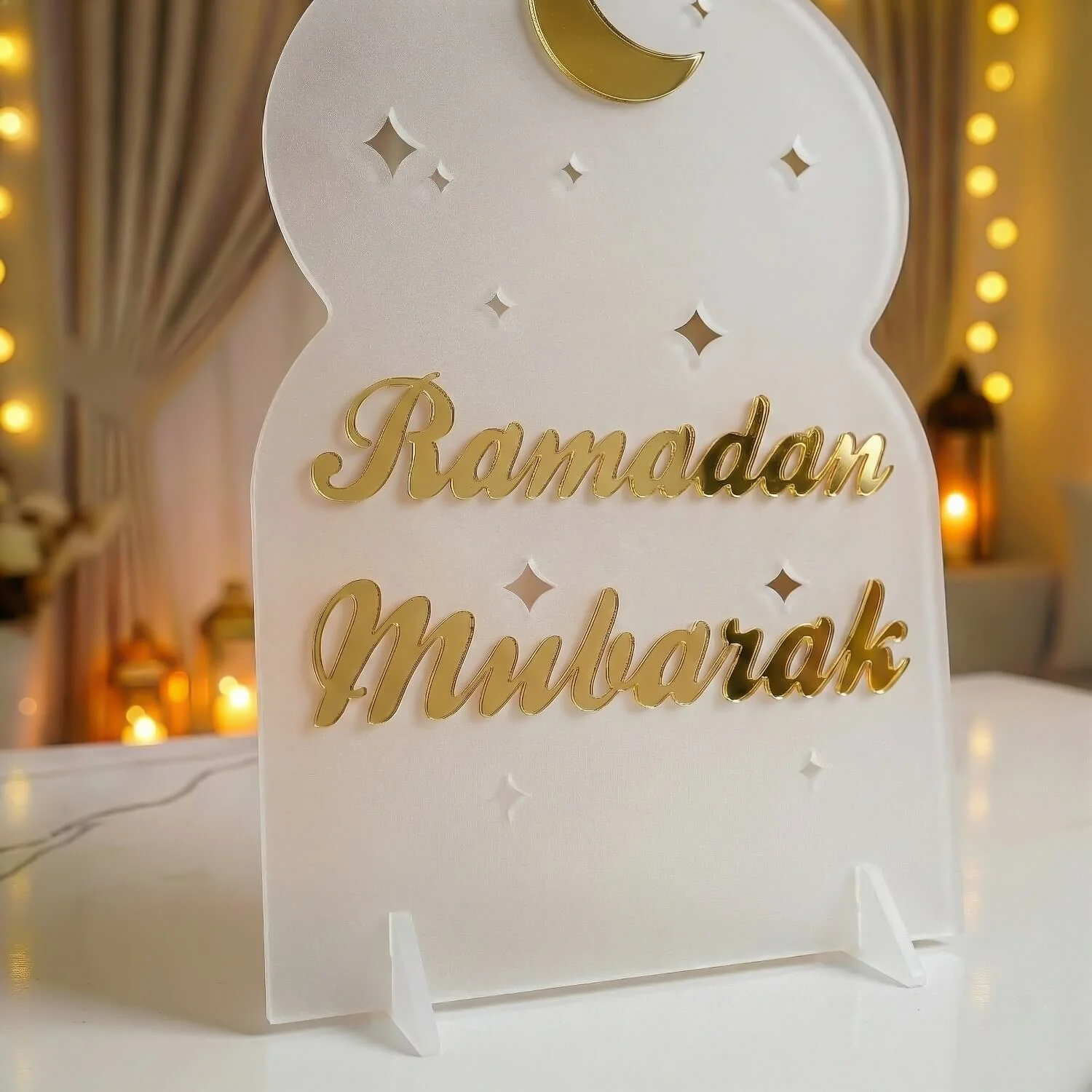 Ramadan Mubarak Acrylic Tabletop Decor – Modern Islamic Display - Image 18