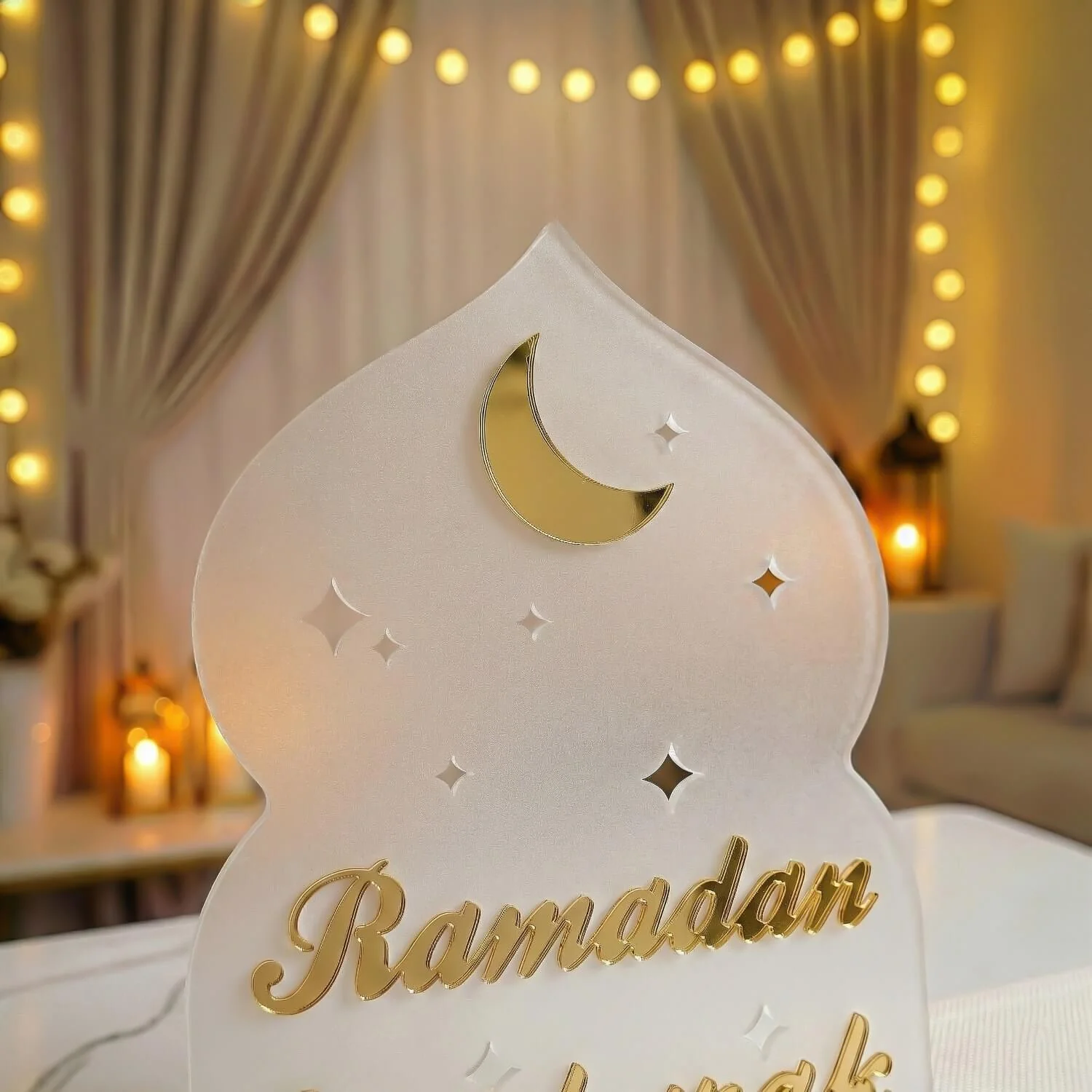Ramadan Mubarak Acrylic Tabletop Decor – Modern Islamic Display - Image 21
