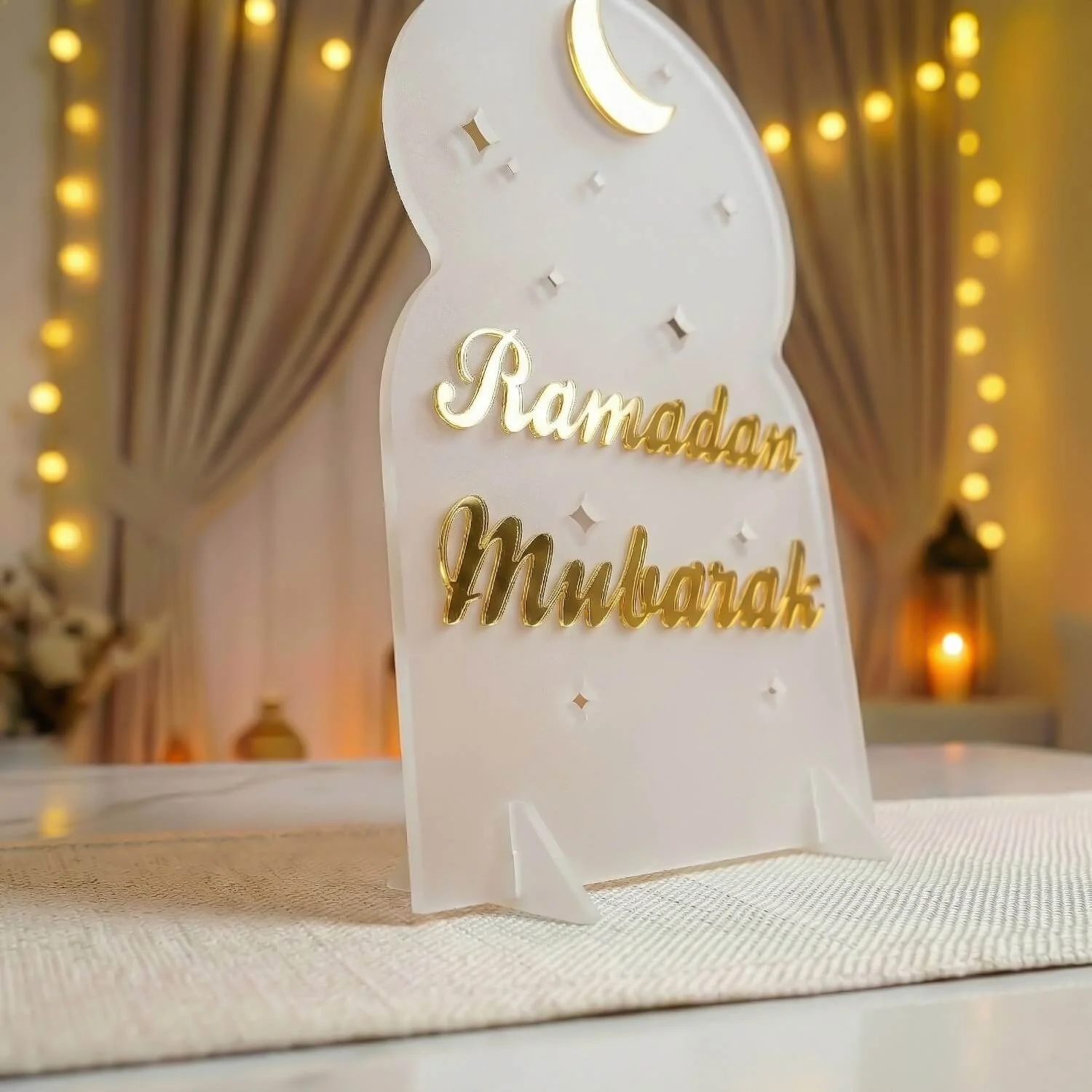 Ramadan Mubarak Acrylic Tabletop Decor – Modern Islamic Display - Image 22